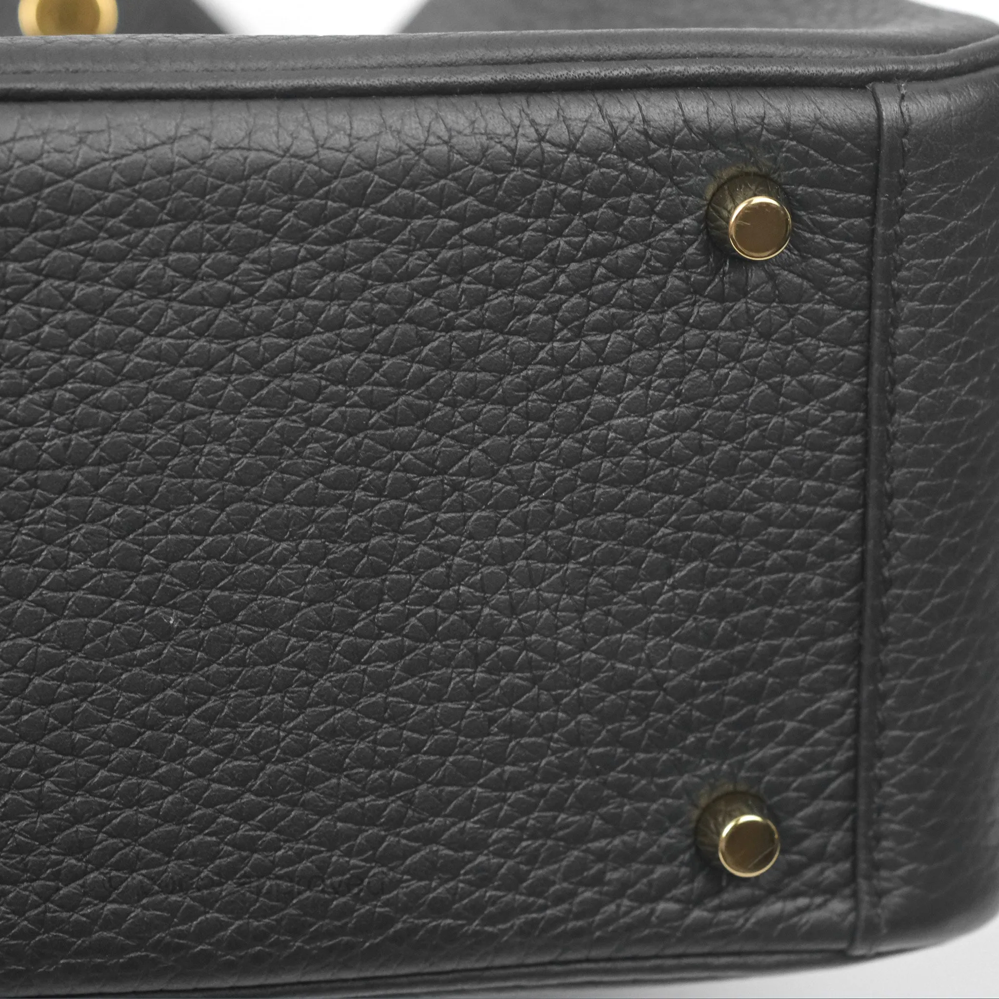 Herms Mini Lindy 20 Noir 89 Clemence Gold Hardware