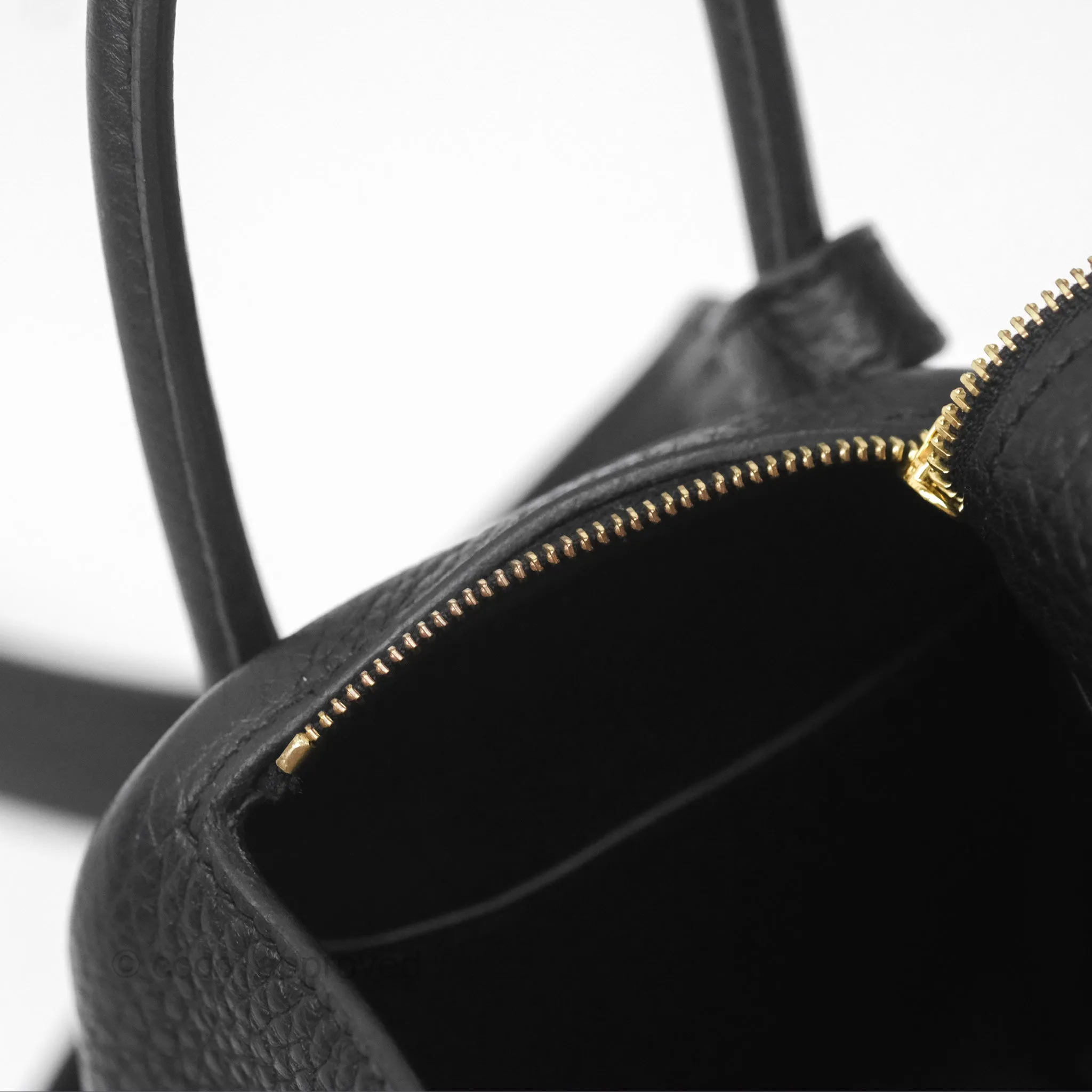 Herms Mini Lindy 20 Noir 89 Clemence Gold Hardware