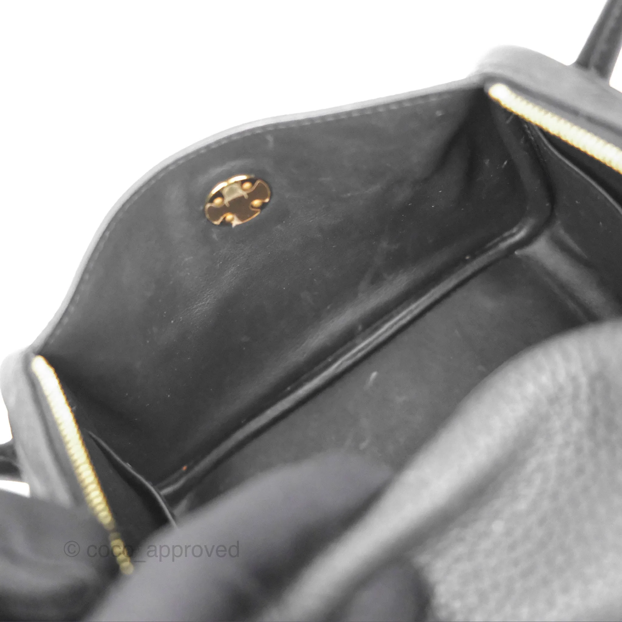 Herms Mini Lindy 20 Noir 89 Clemence Gold Hardware