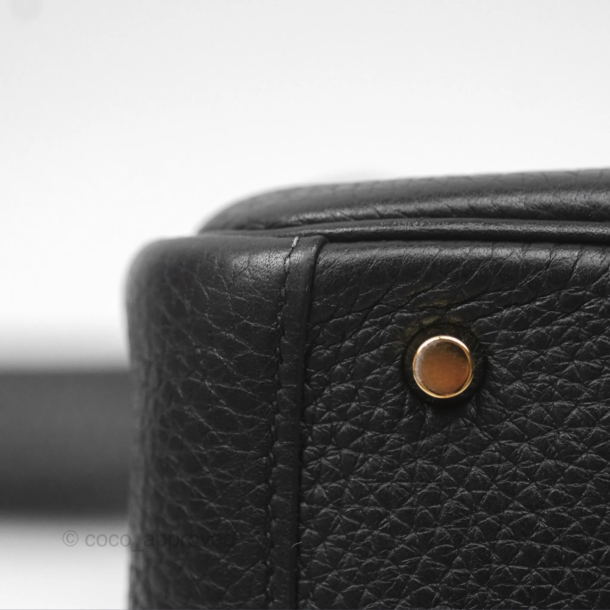 Herms Mini Lindy 20 Noir 89 Clemence Gold Hardware