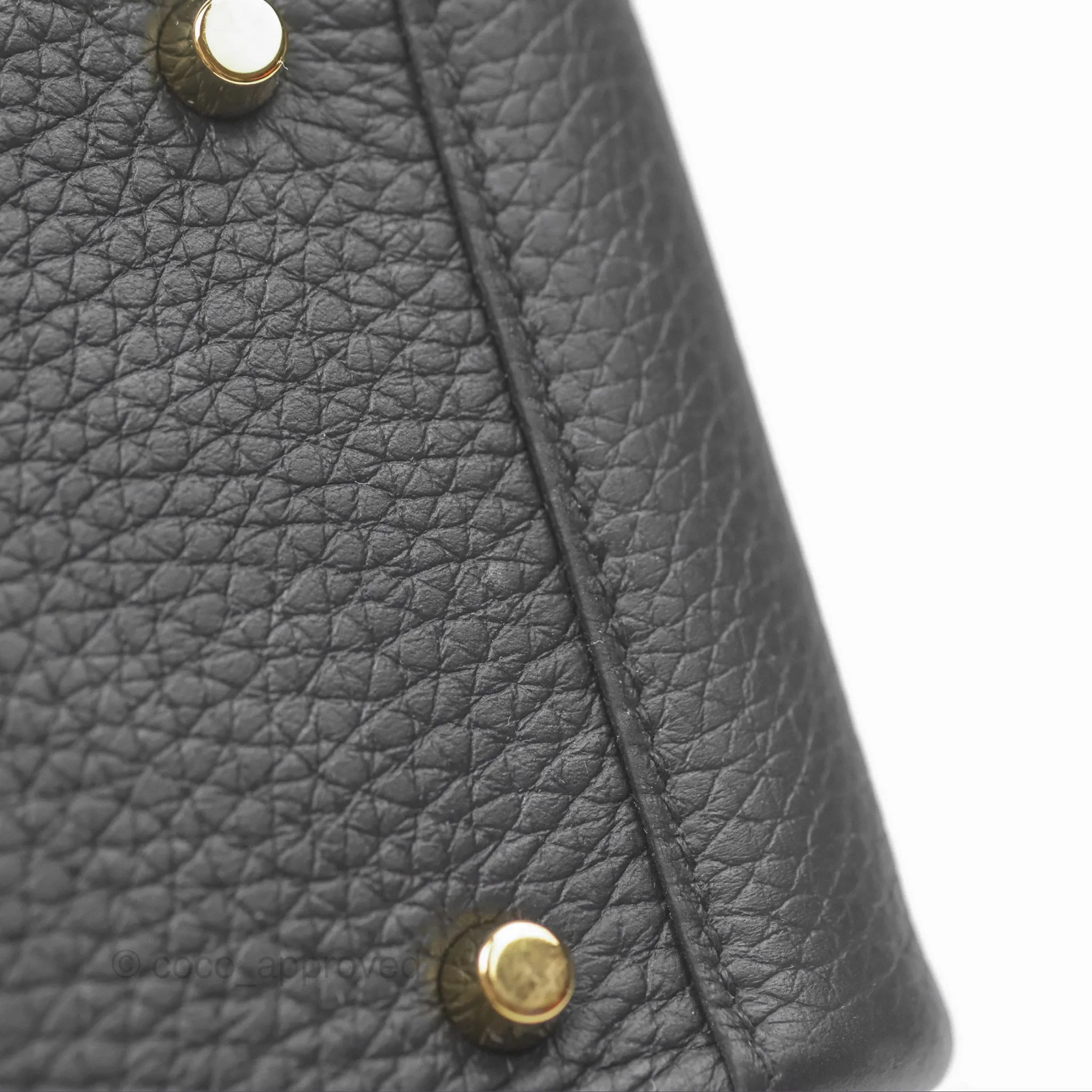 Herms Mini Lindy 20 Noir 89 Clemence Gold Hardware