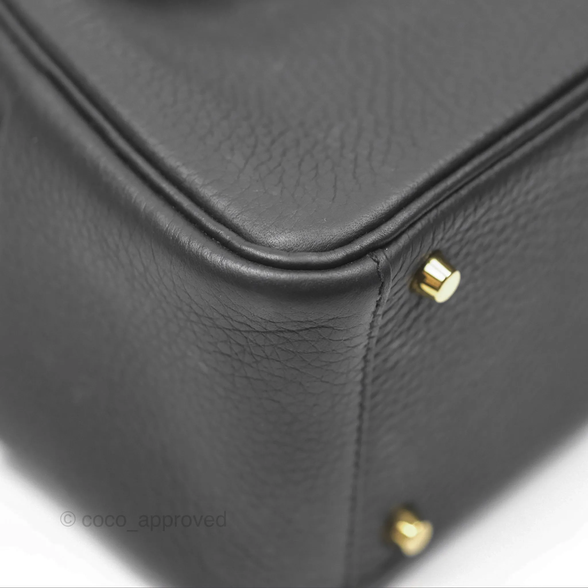 Herms Mini Lindy 20 Noir 89 Clemence Gold Hardware