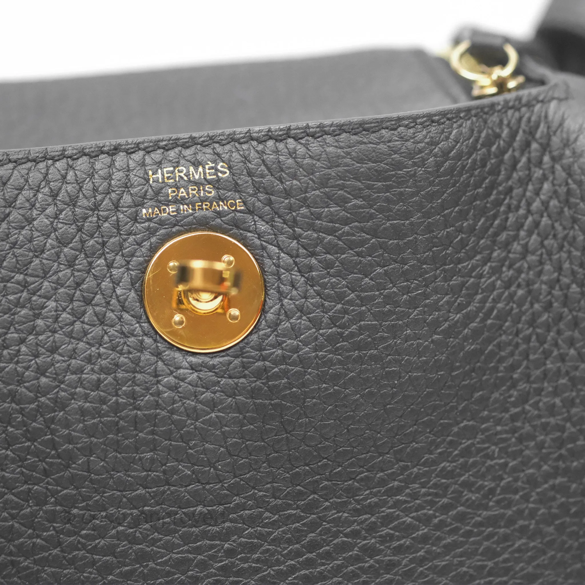 Herms Mini Lindy 20 Noir 89 Clemence Gold Hardware