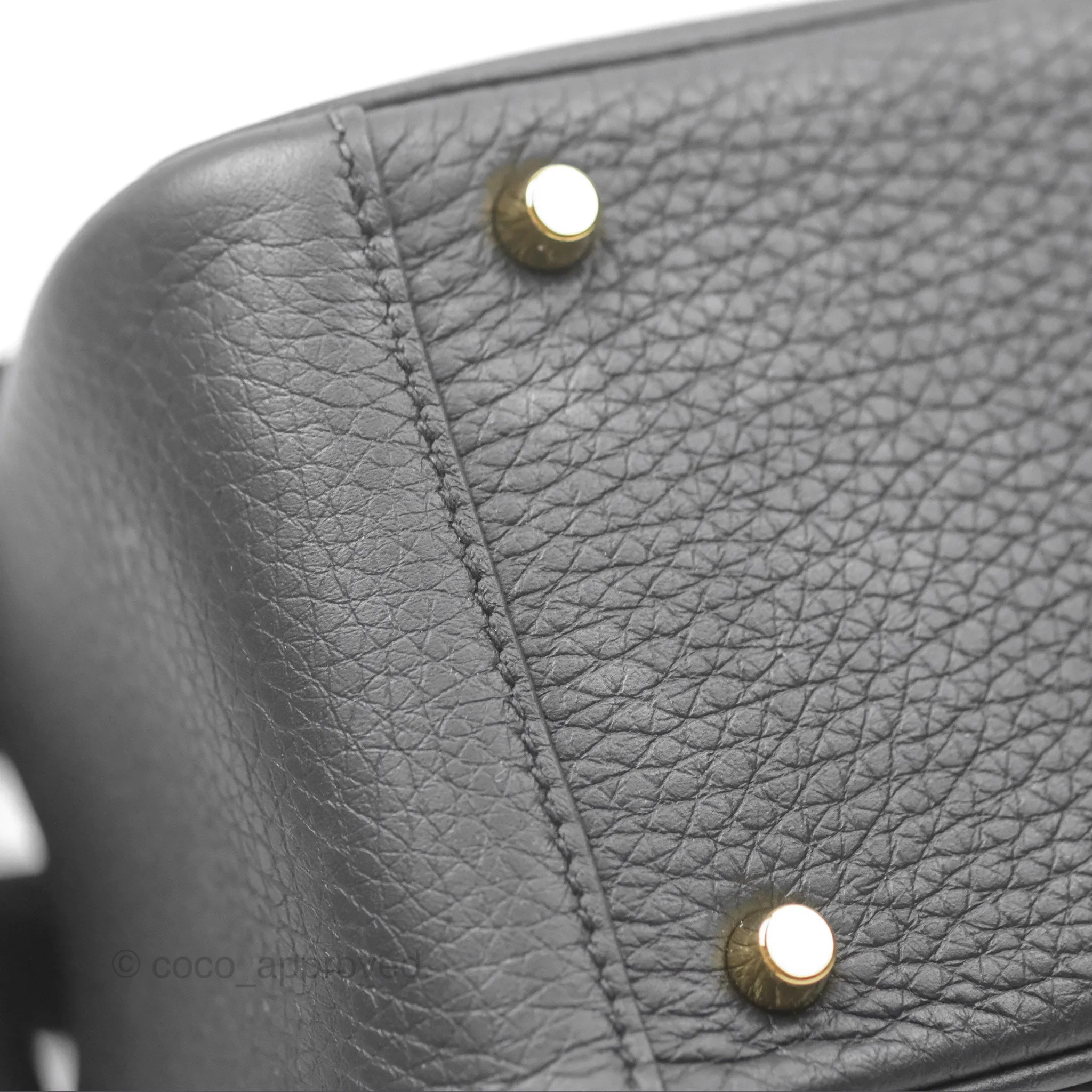 Herms Mini Lindy 20 Noir 89 Clemence Gold Hardware
