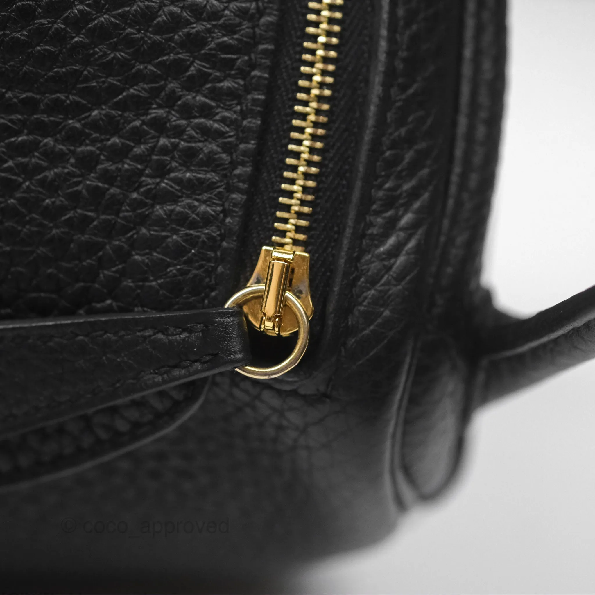 Herms Mini Lindy 20 Noir 89 Clemence Gold Hardware