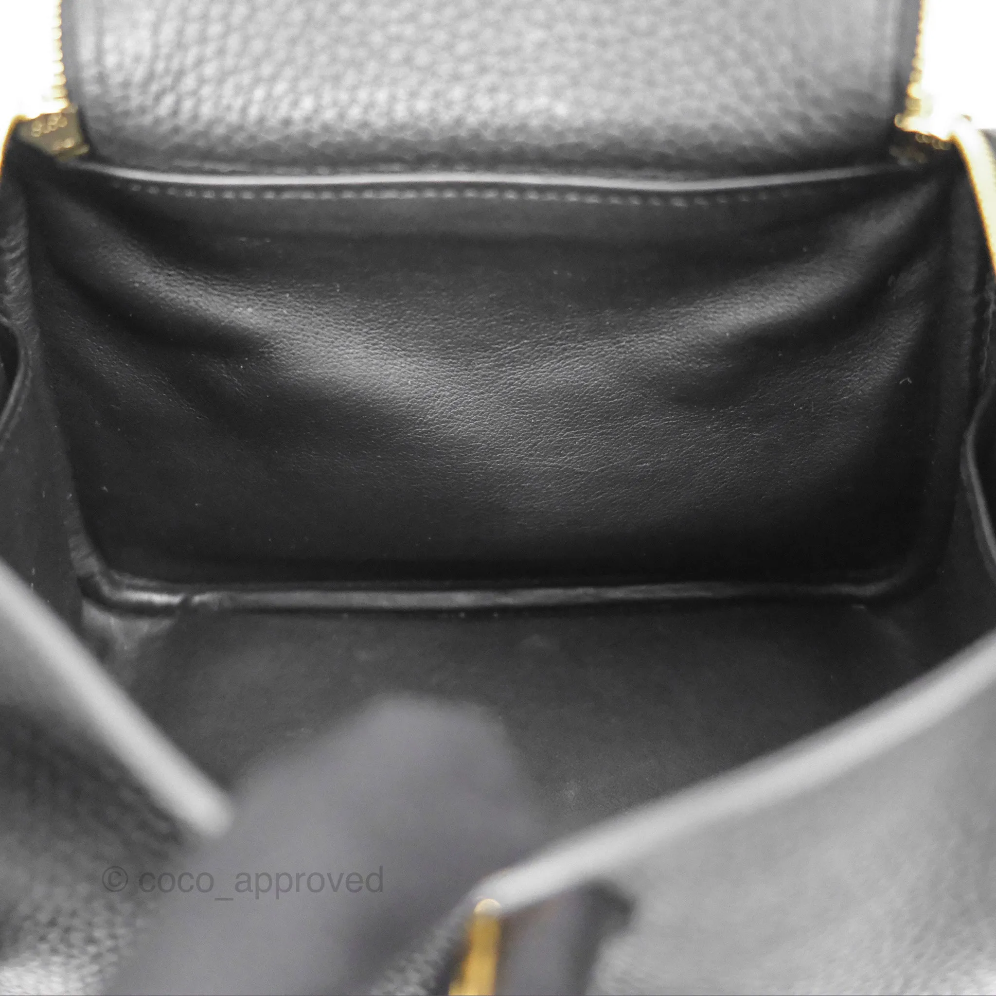 Herms Mini Lindy 20 Noir 89 Clemence Gold Hardware