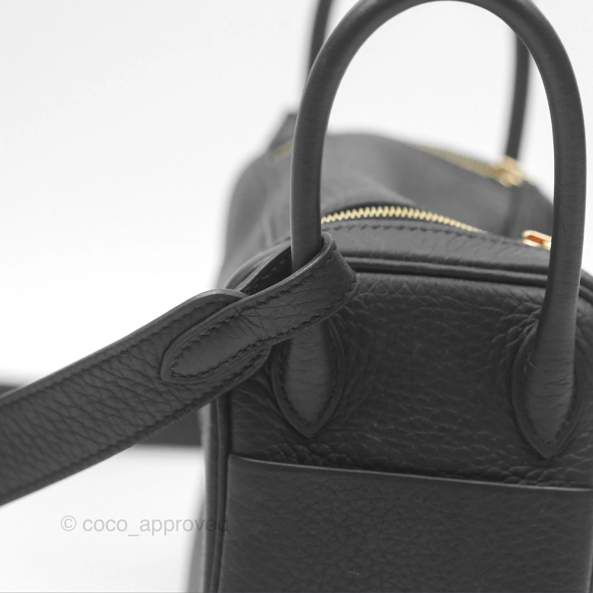 Herms Mini Lindy 20 Noir 89 Clemence Gold Hardware