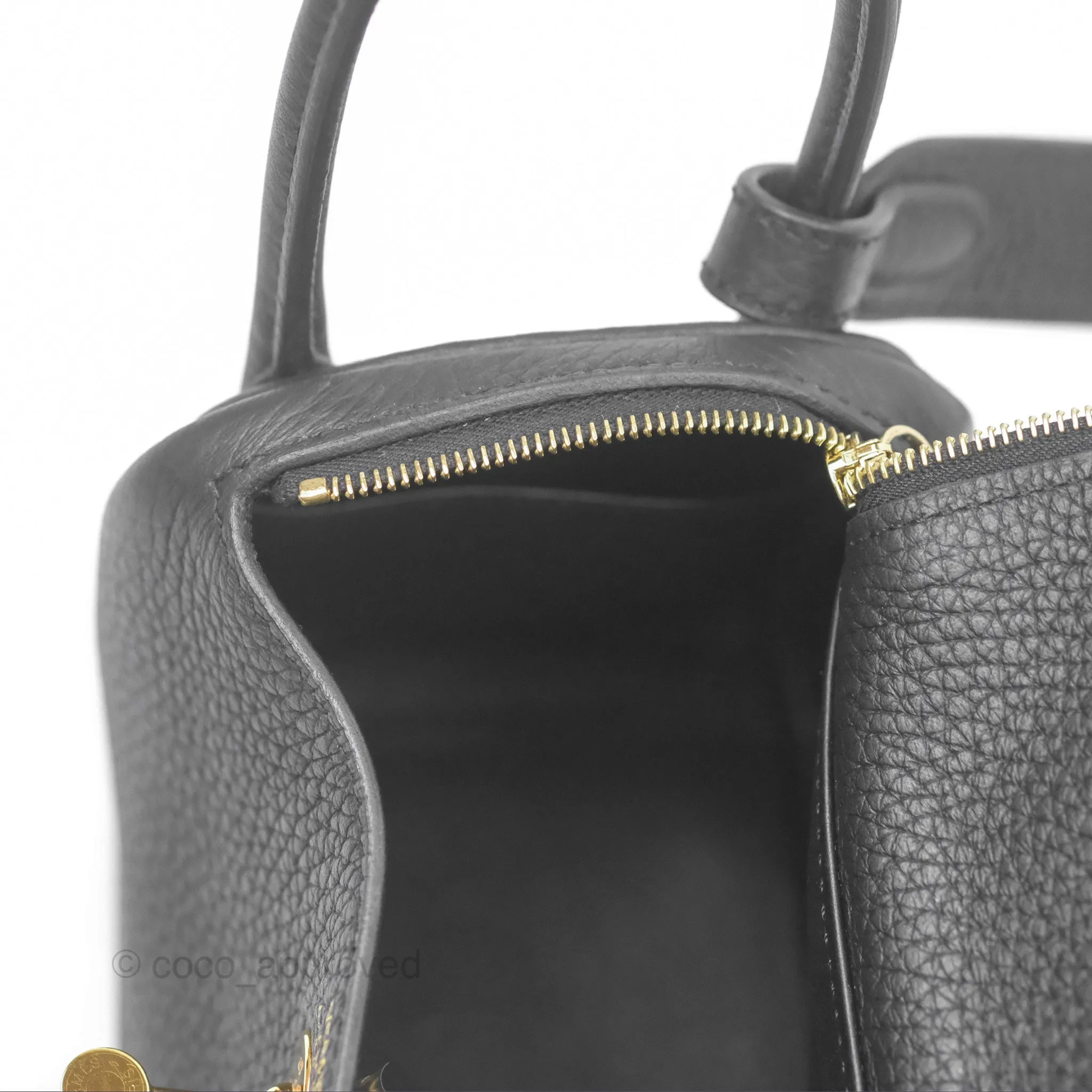 Herms Mini Lindy 20 Noir 89 Clemence Gold Hardware