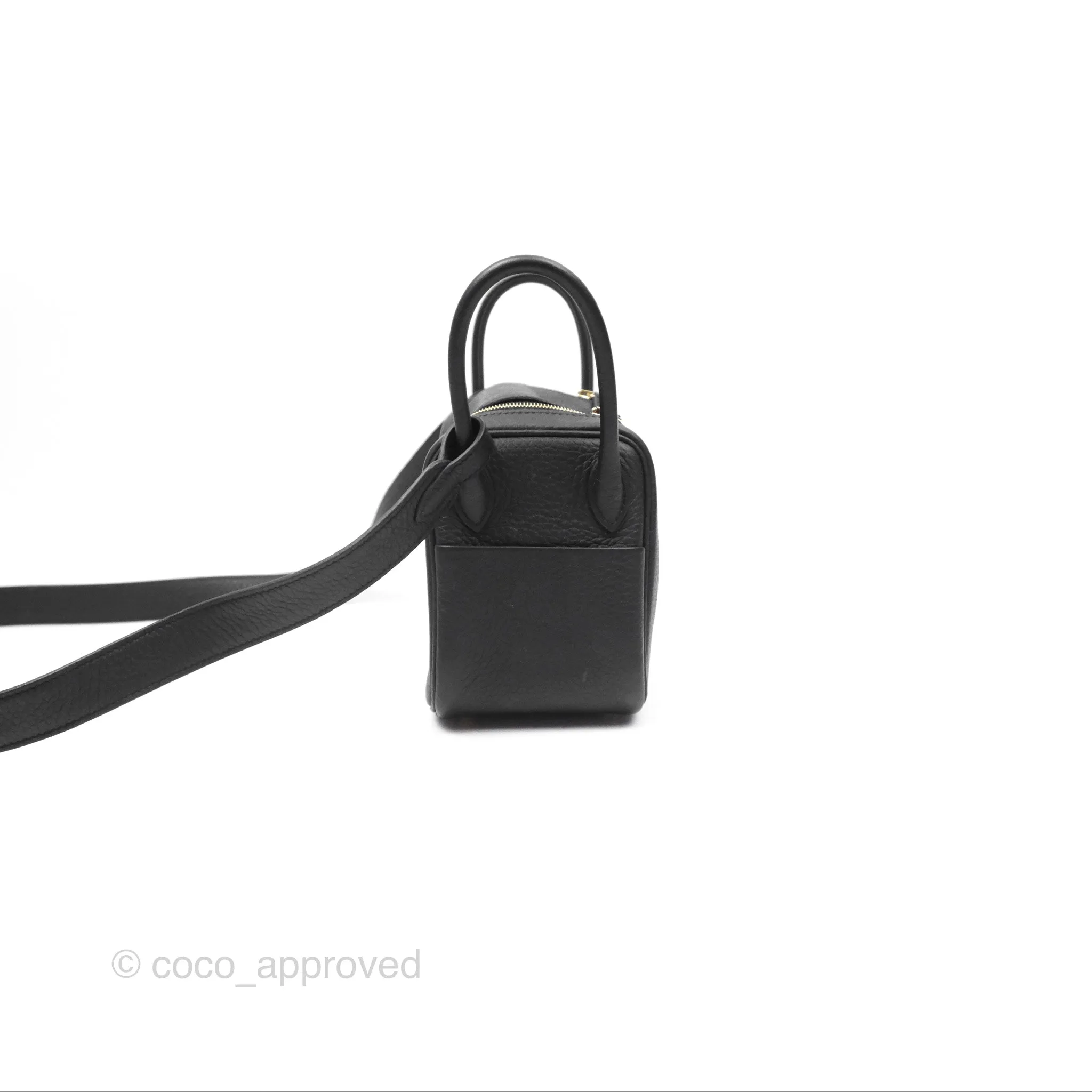 Herms Mini Lindy 20 Noir 89 Clemence Gold Hardware