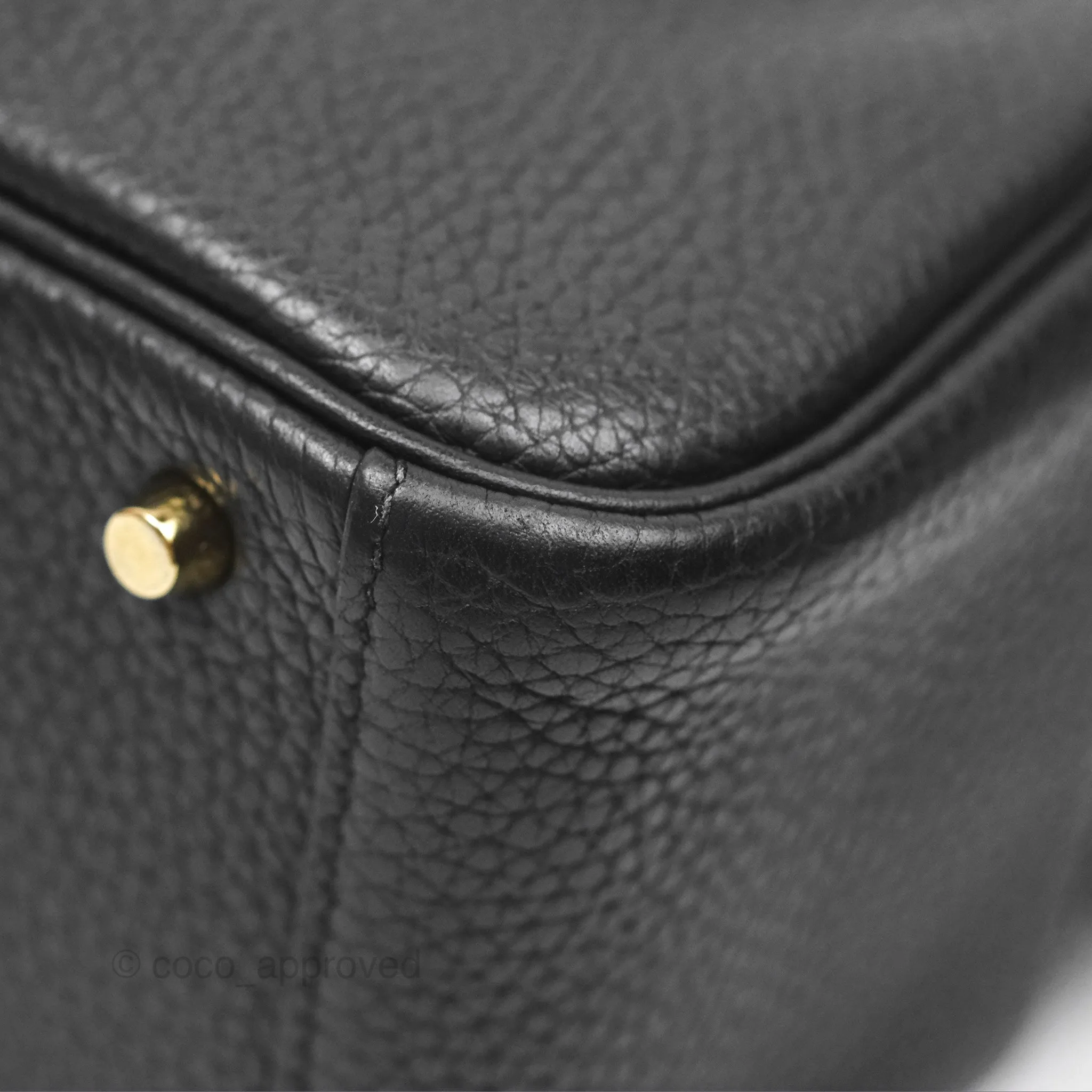 Herms Mini Lindy 20 Noir 89 Clemence Gold Hardware