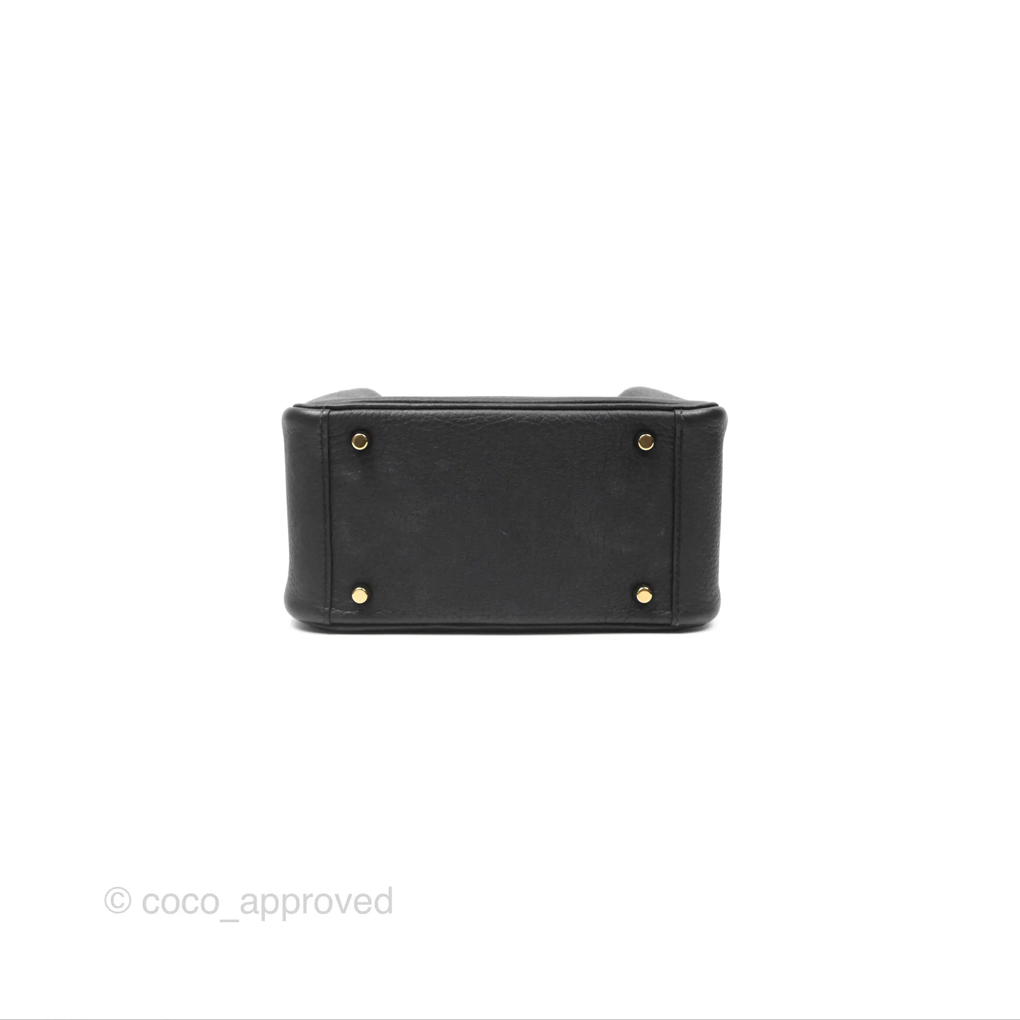 Herms Mini Lindy 20 Noir 89 Clemence Gold Hardware