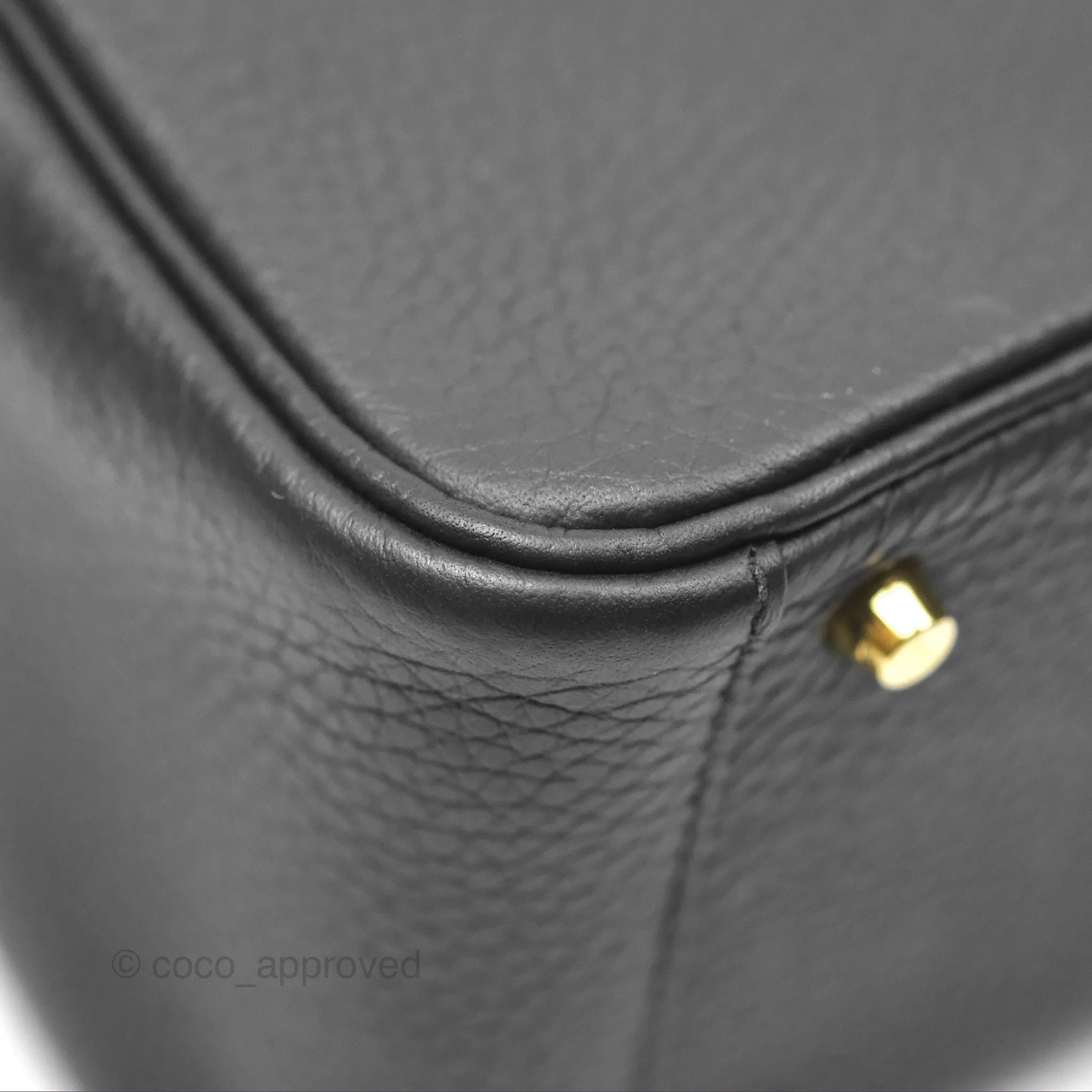 Herms Mini Lindy 20 Noir 89 Clemence Gold Hardware