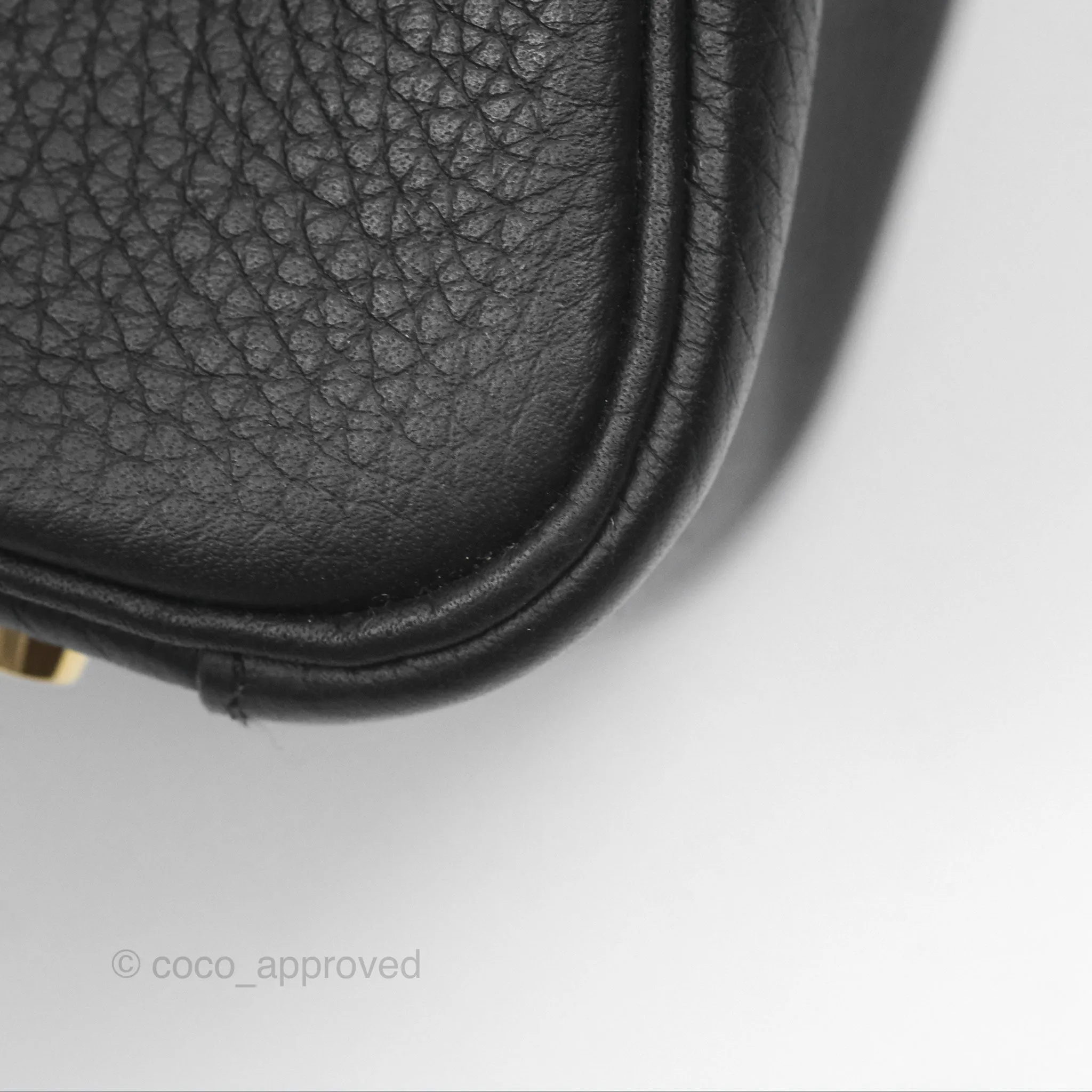 Herms Mini Lindy 20 Noir 89 Clemence Gold Hardware