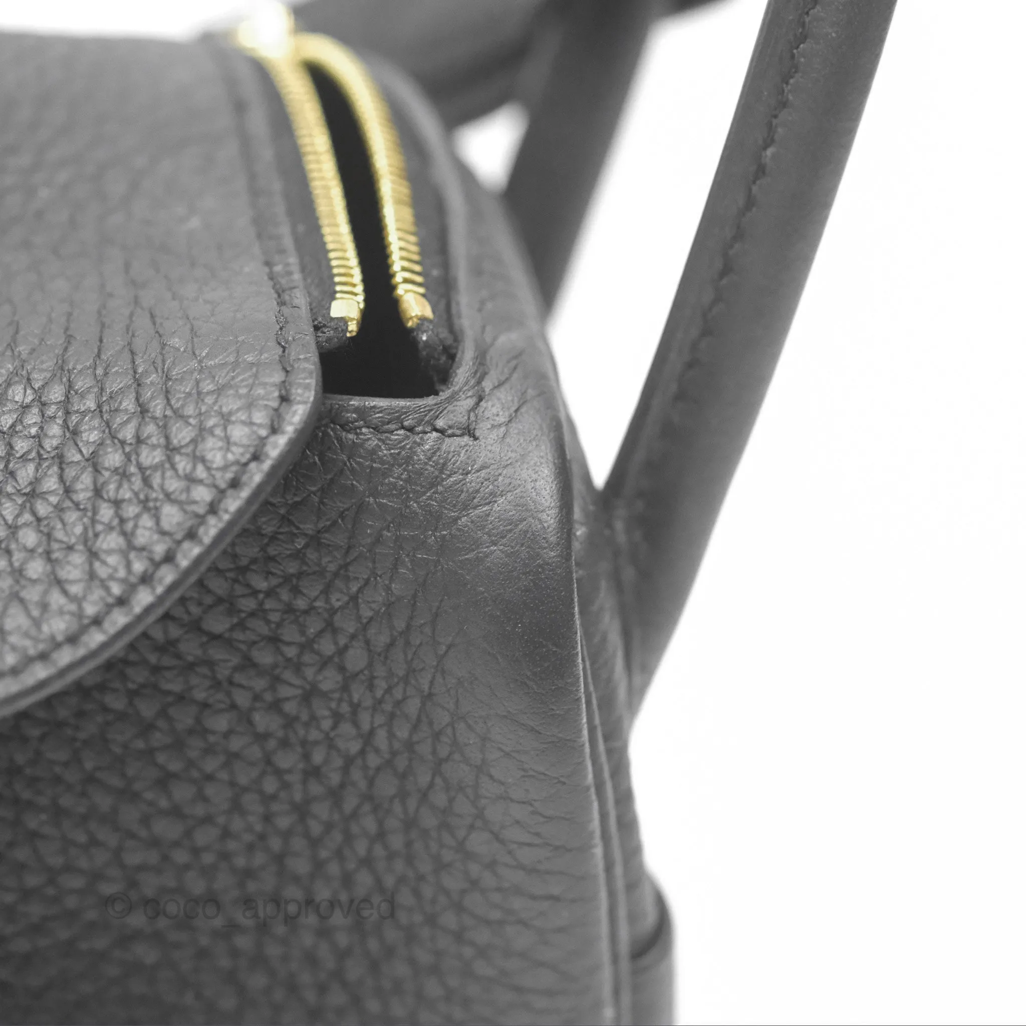 Herms Mini Lindy 20 Noir 89 Clemence Gold Hardware