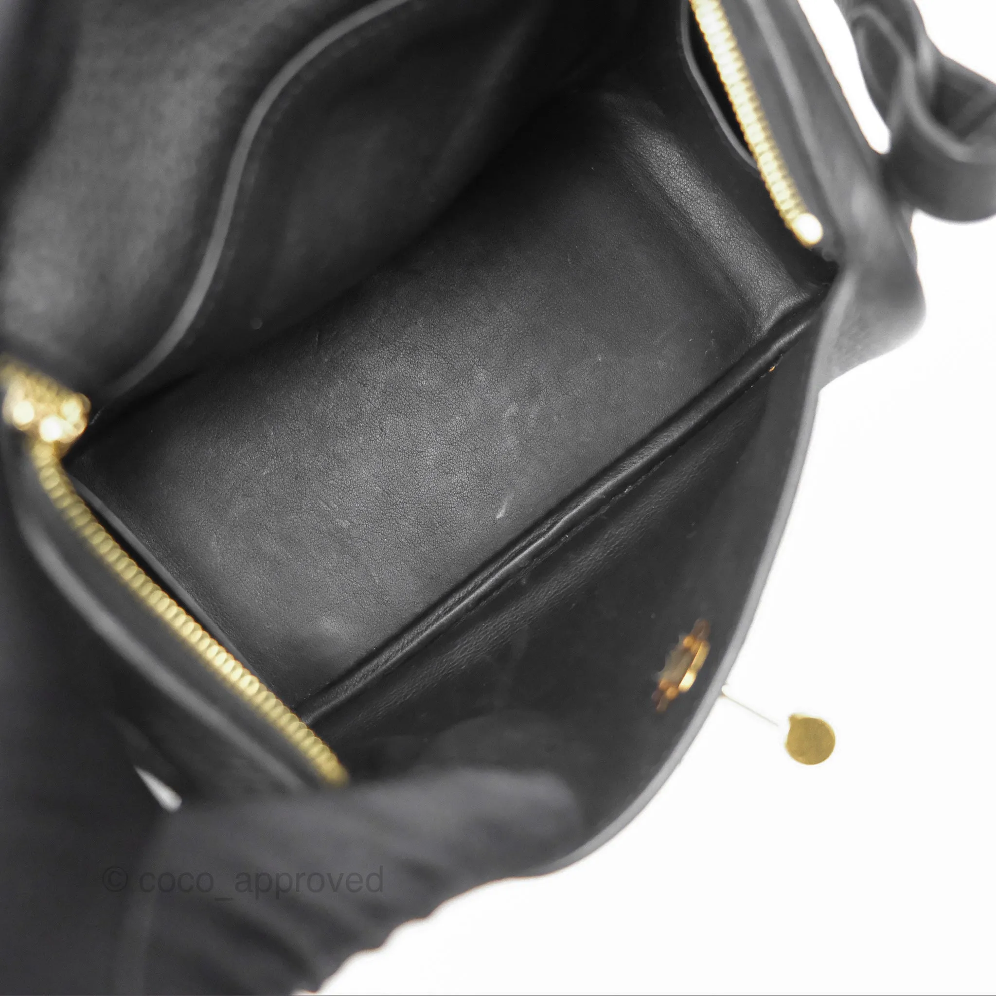 Herms Mini Lindy 20 Noir 89 Clemence Gold Hardware