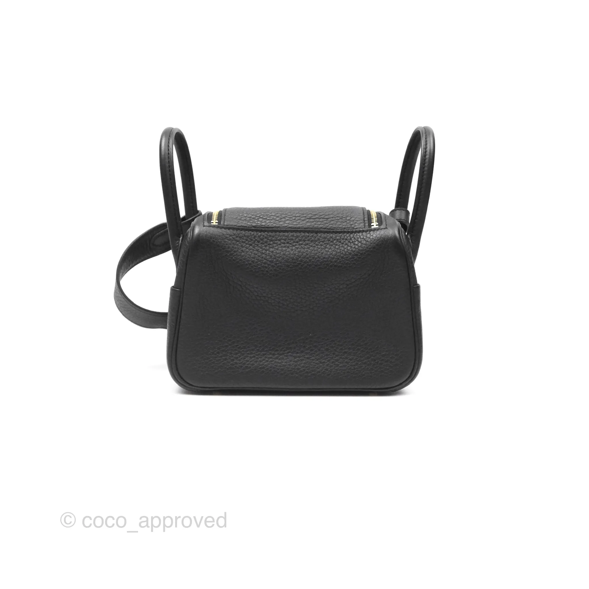 Herms Mini Lindy 20 Noir 89 Clemence Gold Hardware