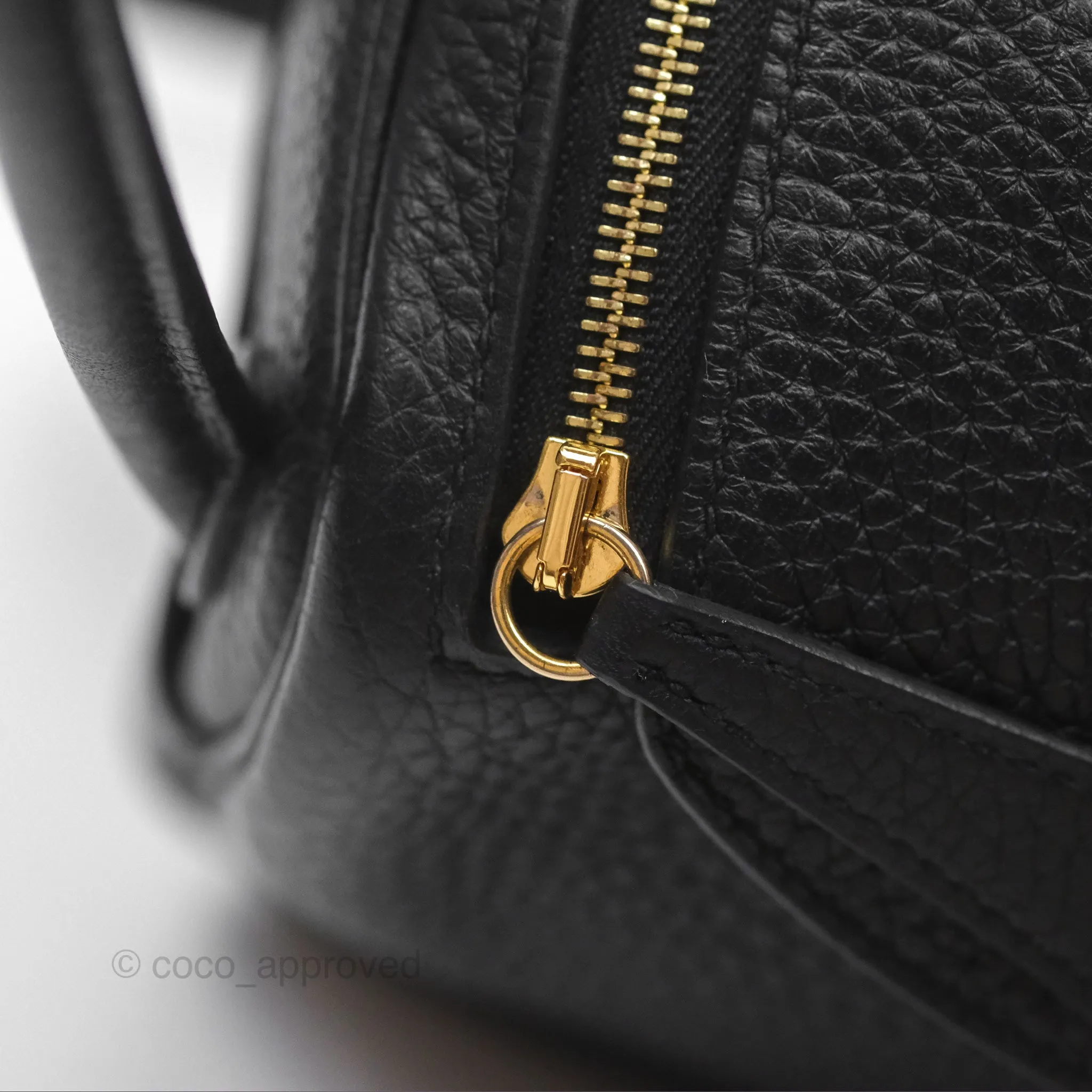Herms Mini Lindy 20 Noir 89 Clemence Gold Hardware