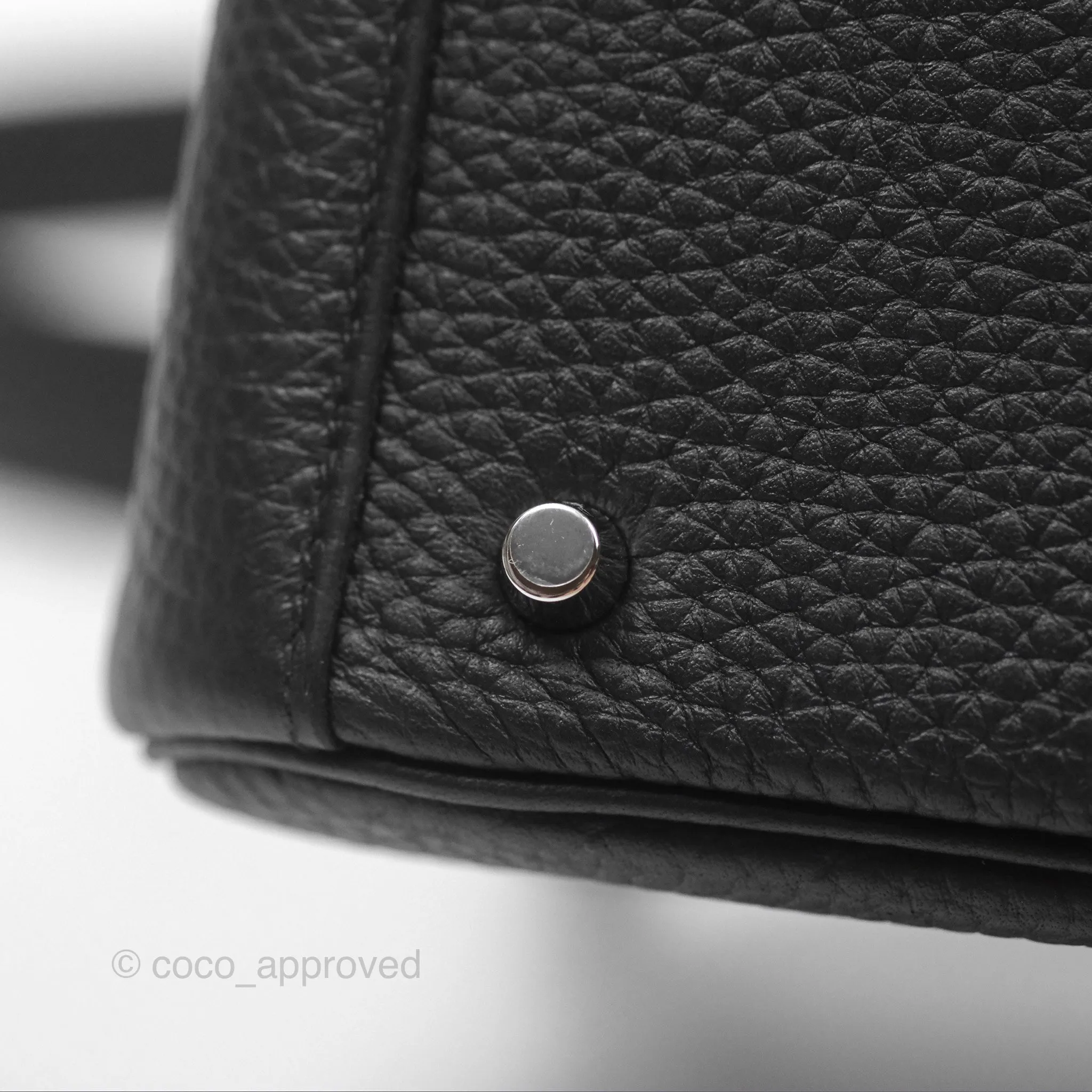 Herms Mini Lindy 20 Noir 89 Clemence Palladium Hardware