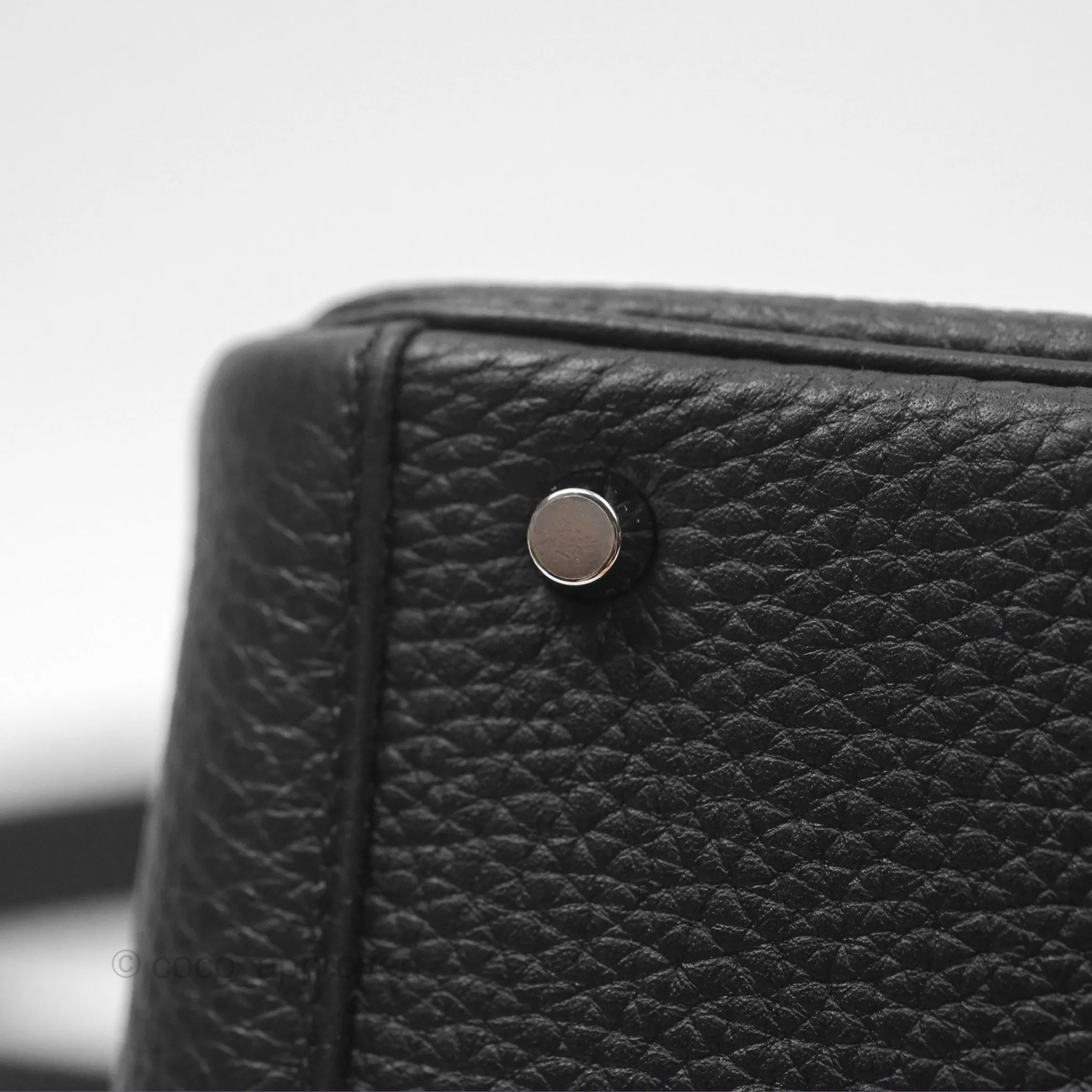 Herms Mini Lindy 20 Noir 89 Clemence Palladium Hardware