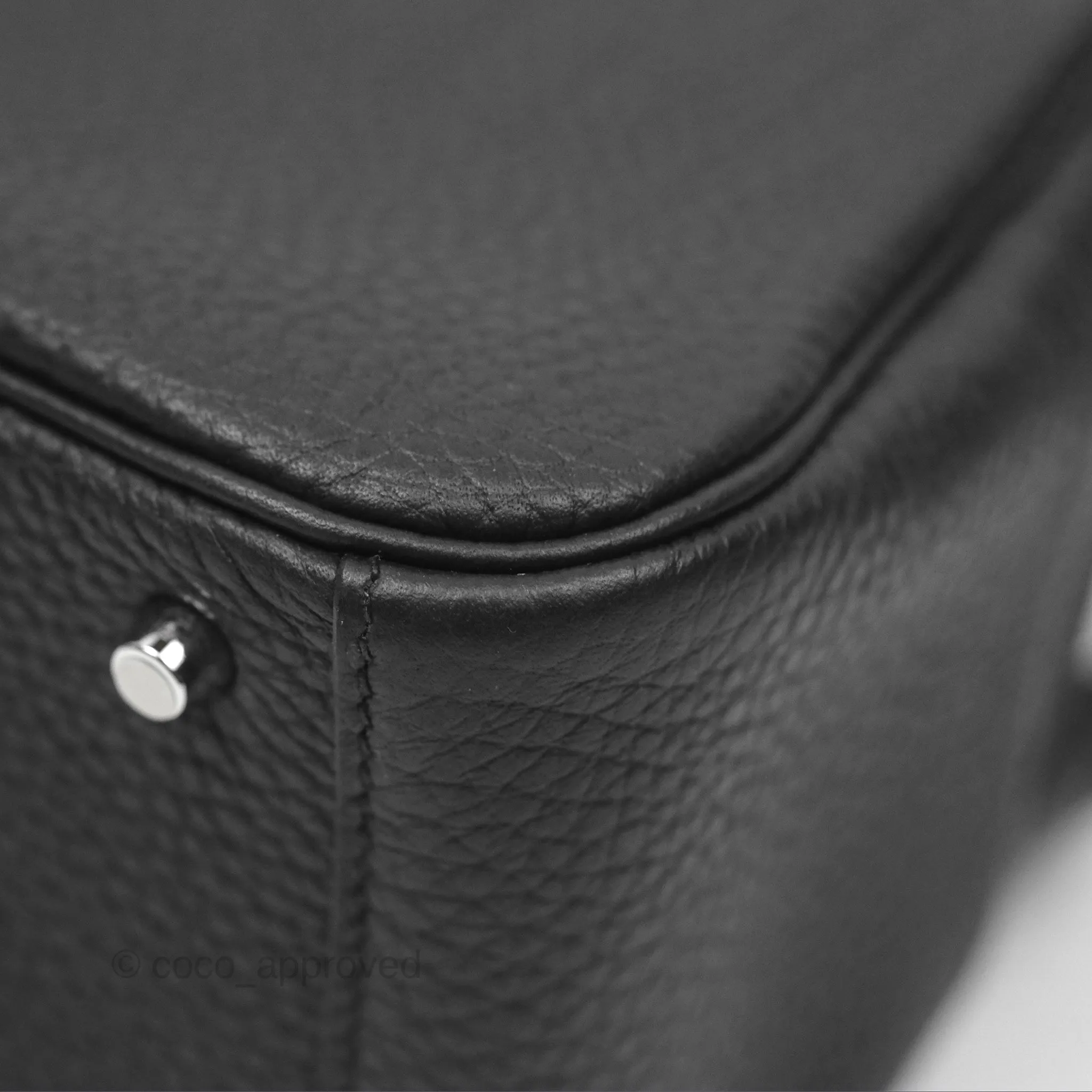 Herms Mini Lindy 20 Noir 89 Clemence Palladium Hardware