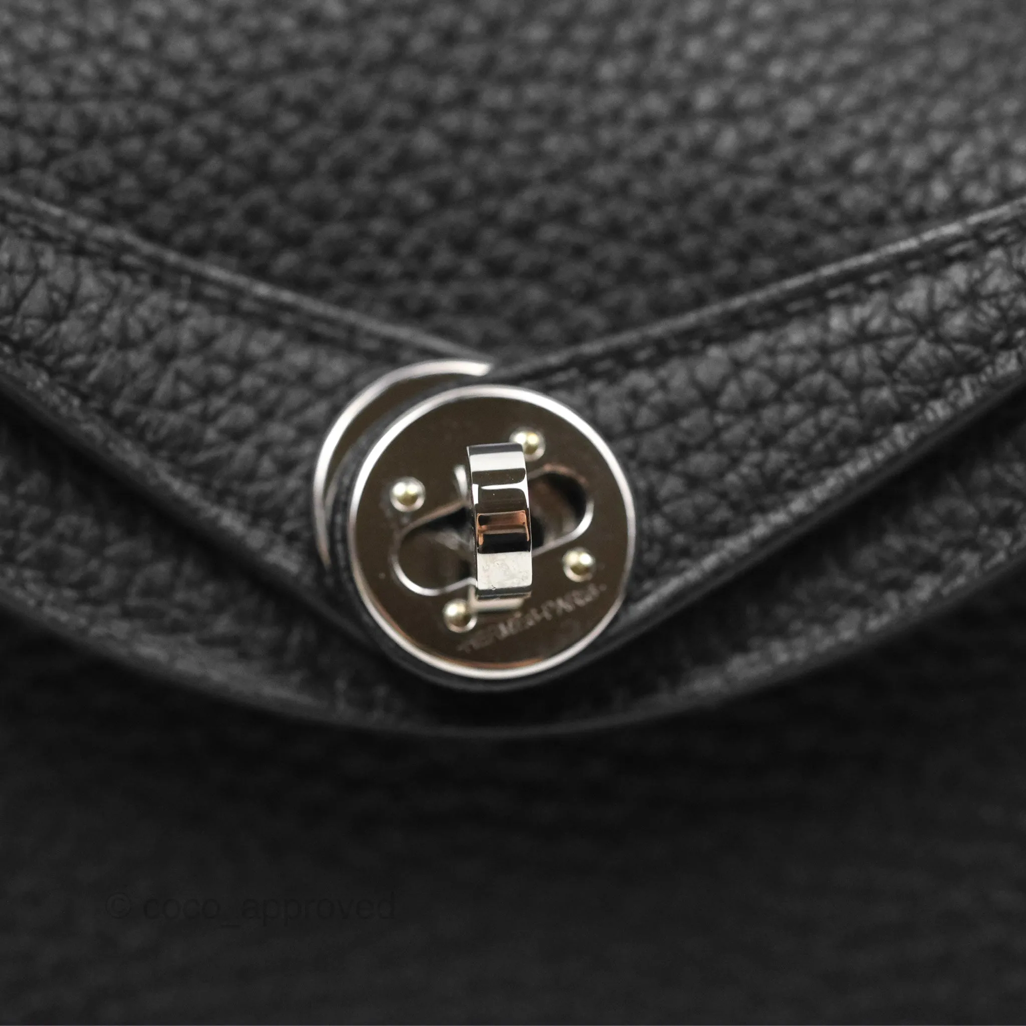 Herms Mini Lindy 20 Noir 89 Clemence Palladium Hardware