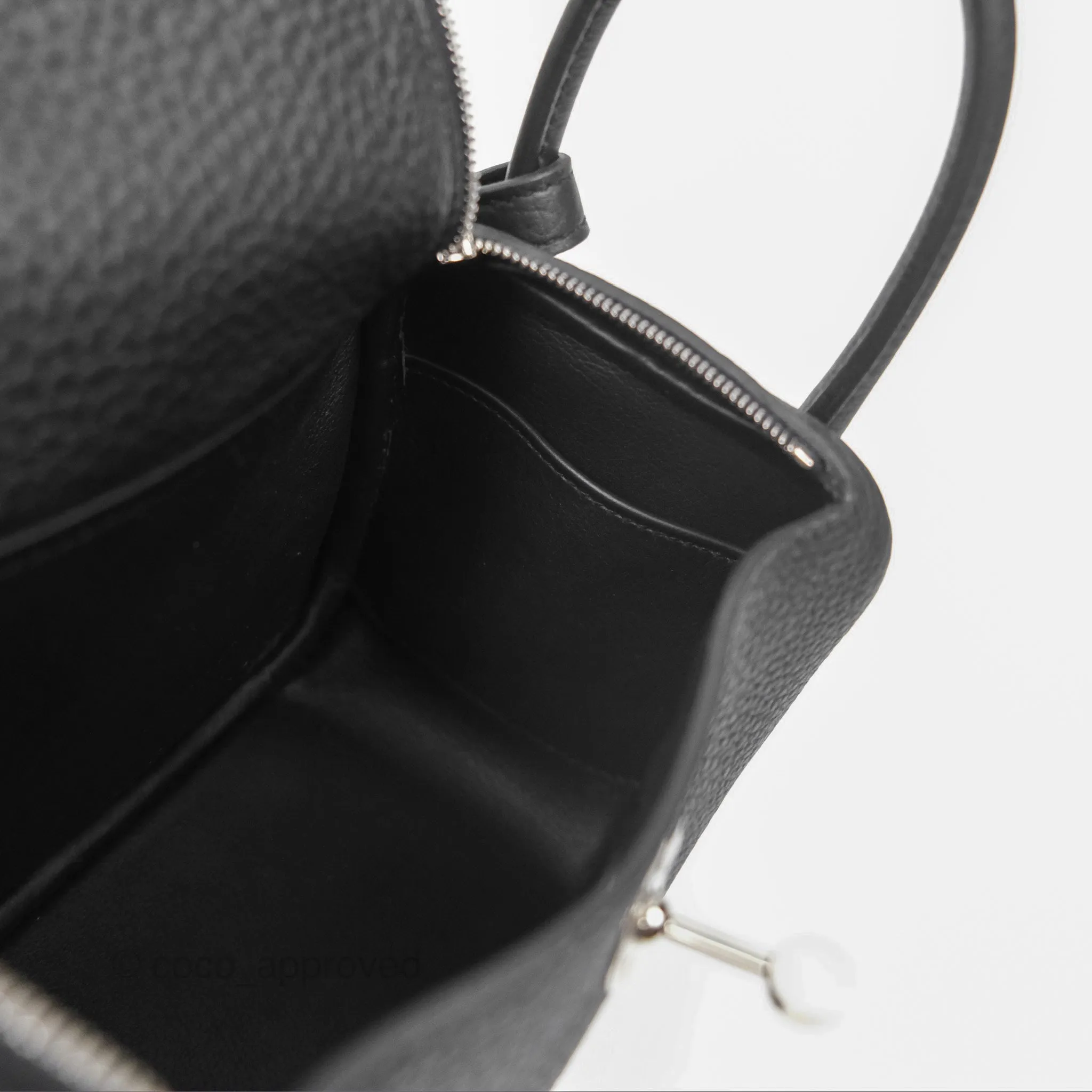 Herms Mini Lindy 20 Noir 89 Clemence Palladium Hardware