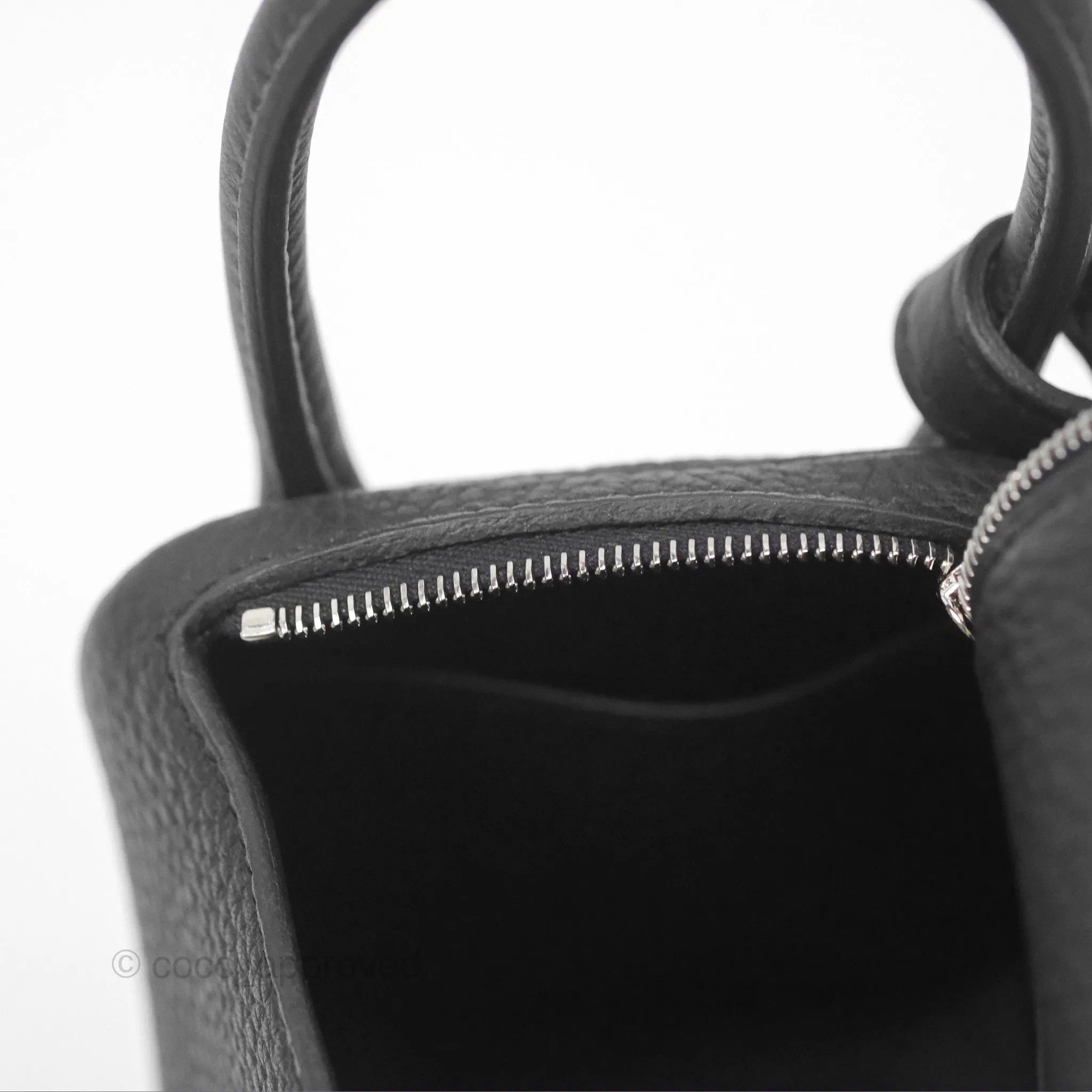 Herms Mini Lindy 20 Noir 89 Clemence Palladium Hardware