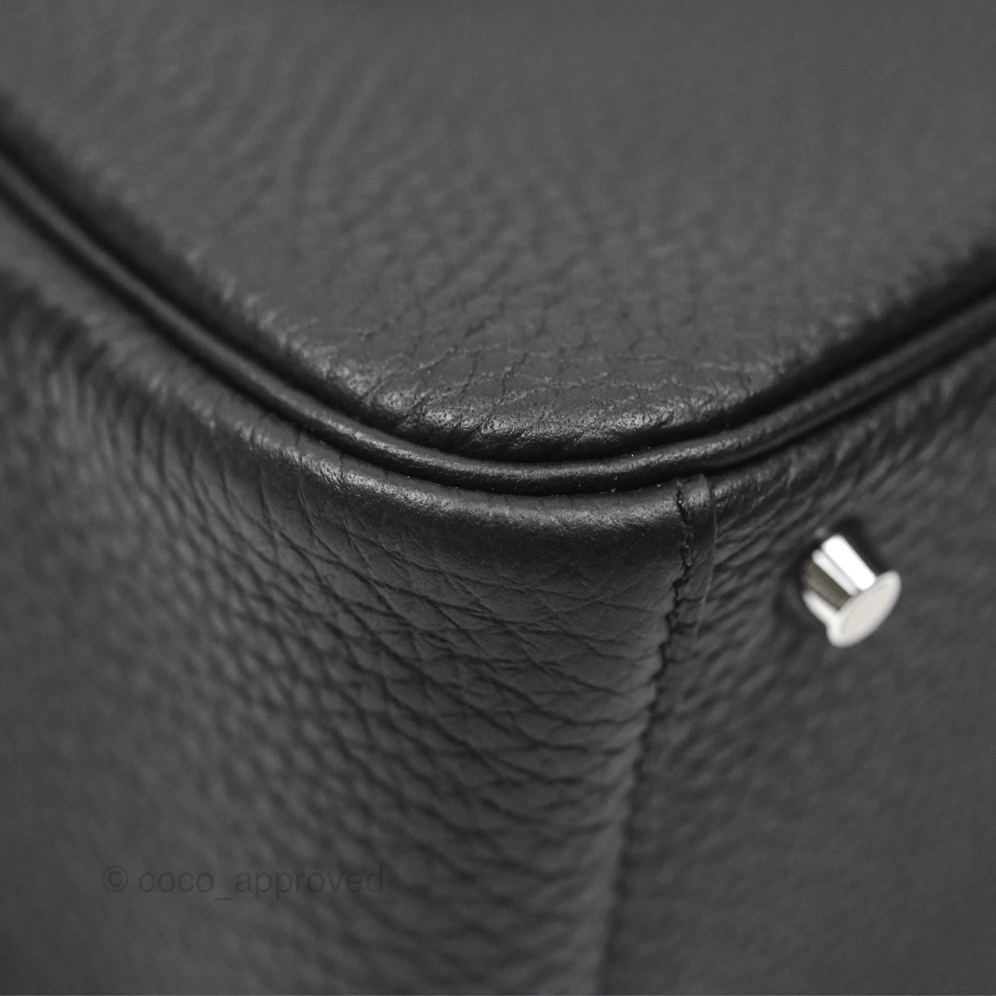 Herms Mini Lindy 20 Noir 89 Clemence Palladium Hardware