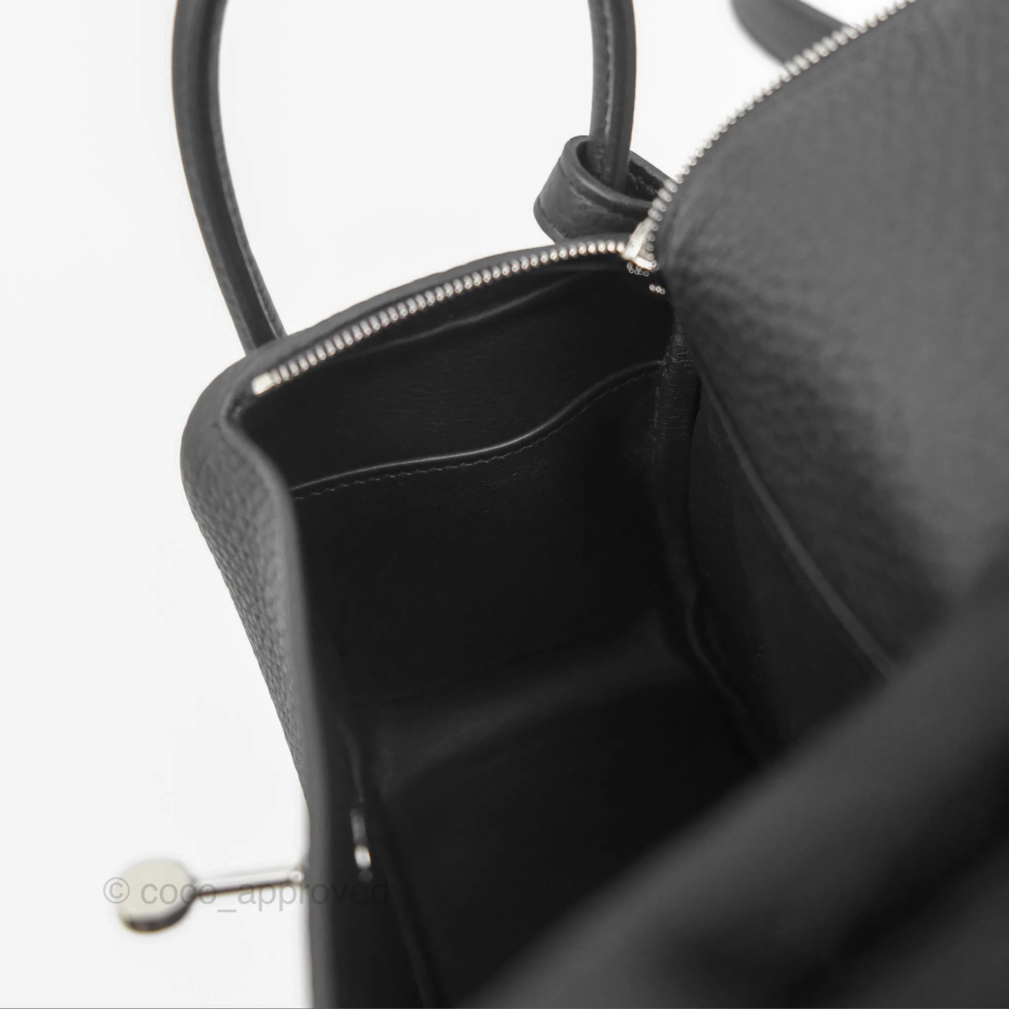 Herms Mini Lindy 20 Noir 89 Clemence Palladium Hardware