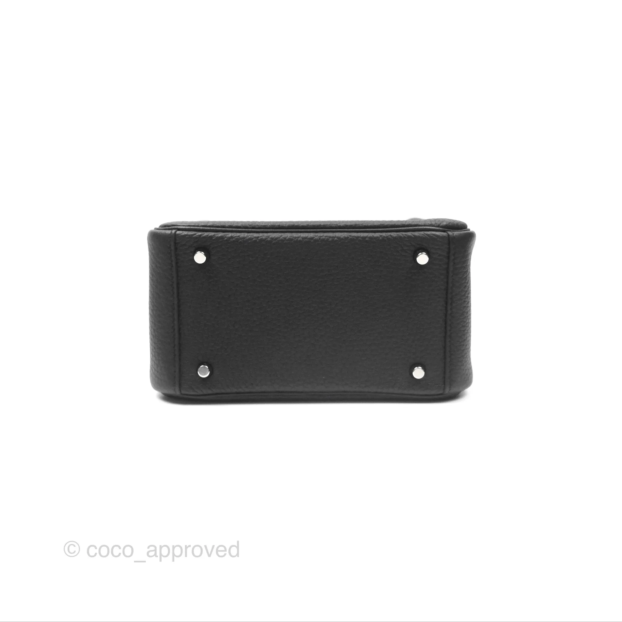 Herms Mini Lindy 20 Noir 89 Clemence Palladium Hardware