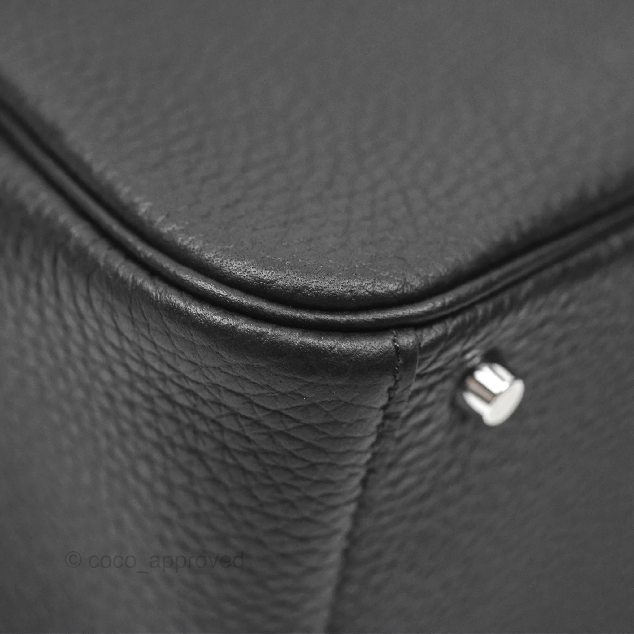 Herms Mini Lindy 20 Noir 89 Clemence Palladium Hardware