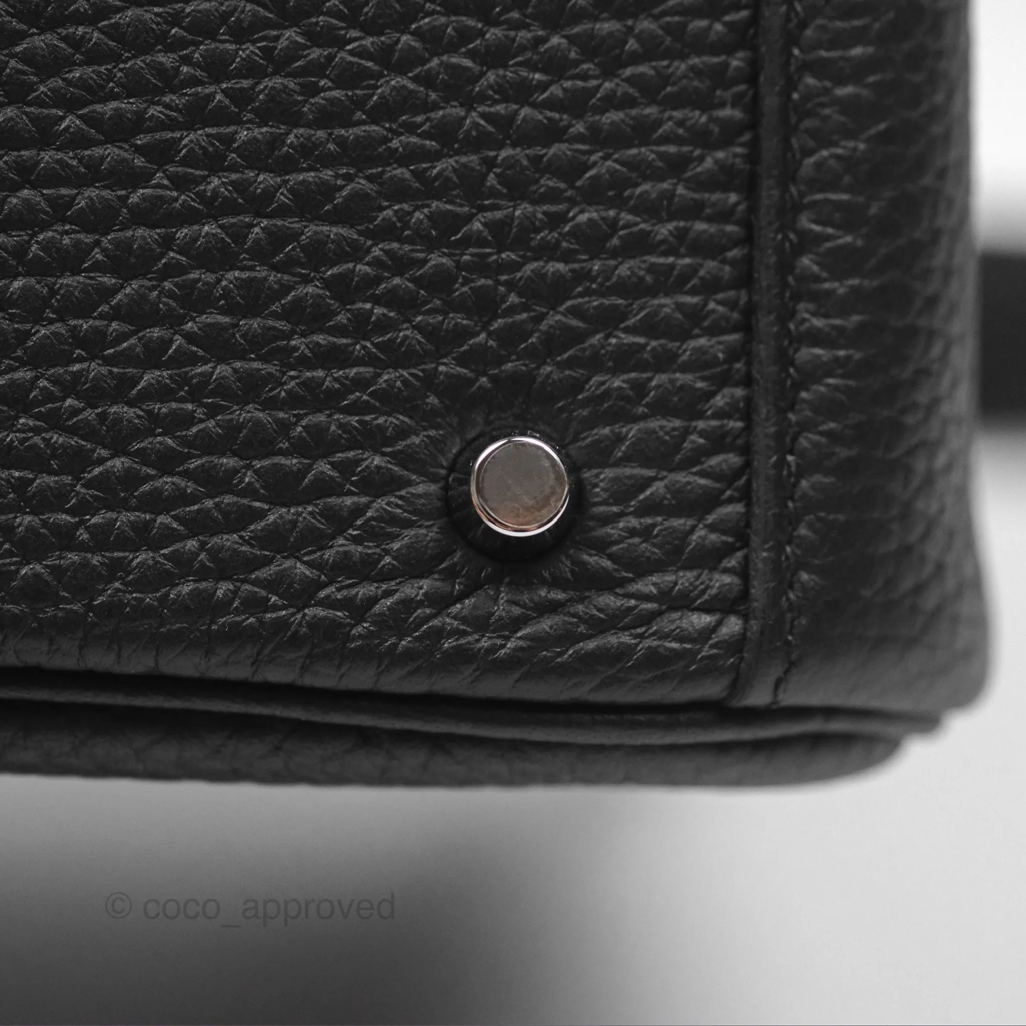 Herms Mini Lindy 20 Noir 89 Clemence Palladium Hardware