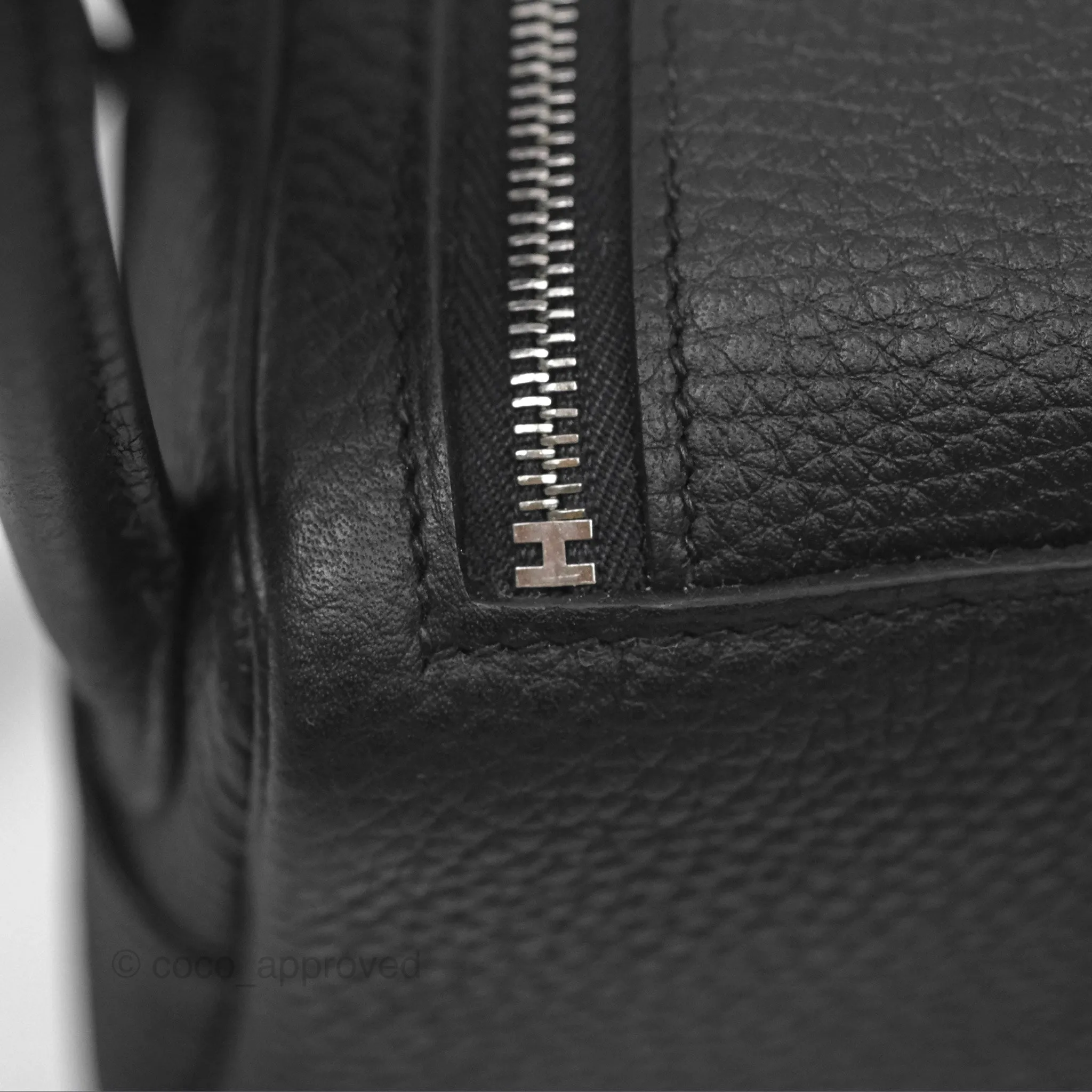 Herms Mini Lindy 20 Noir 89 Clemence Palladium Hardware