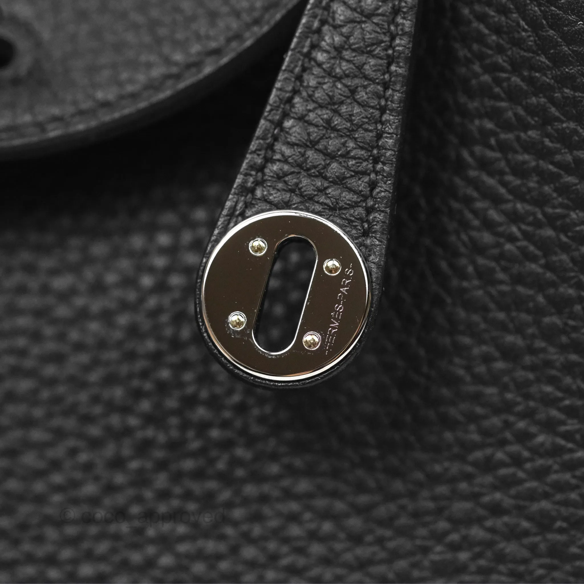 Herms Mini Lindy 20 Noir 89 Clemence Palladium Hardware