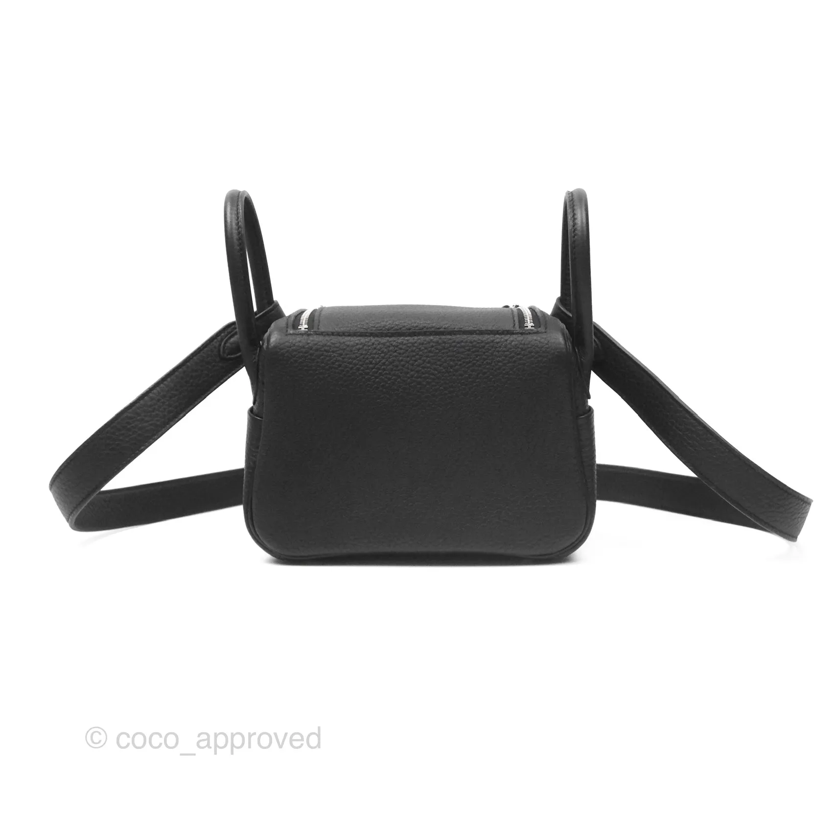 Herms Mini Lindy 20 Noir 89 Clemence Palladium Hardware