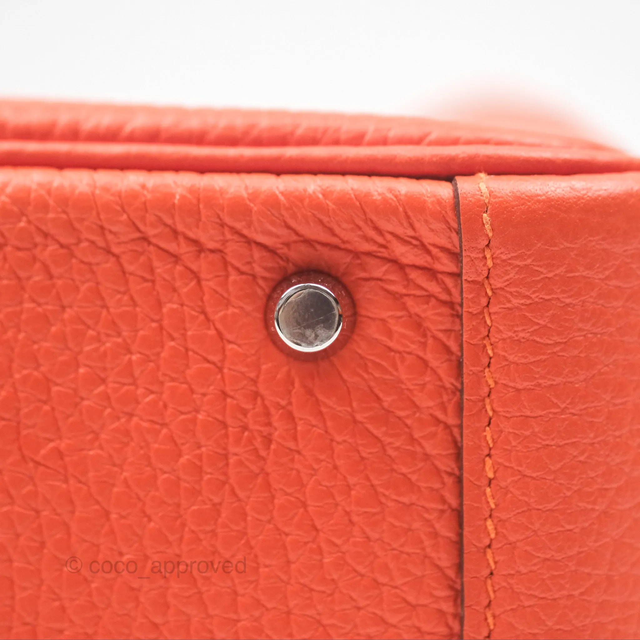 Herms Mini Lindy 20 Orange Poppy 8V Clemence Palladium Hardware
