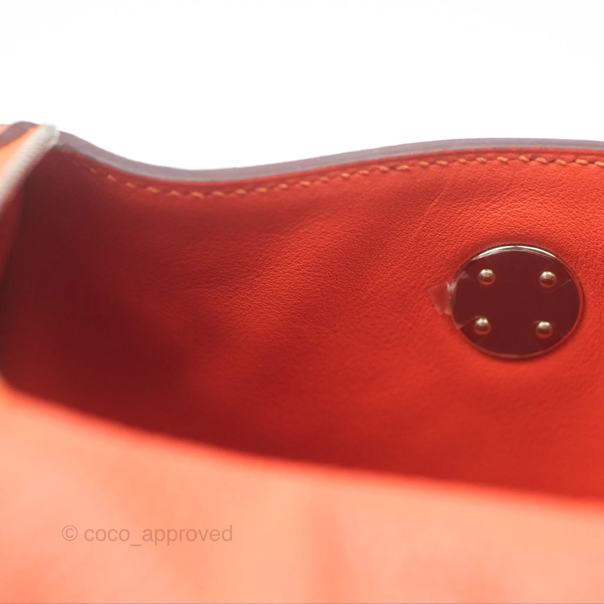 Herms Mini Lindy 20 Orange Poppy 8V Clemence Palladium Hardware