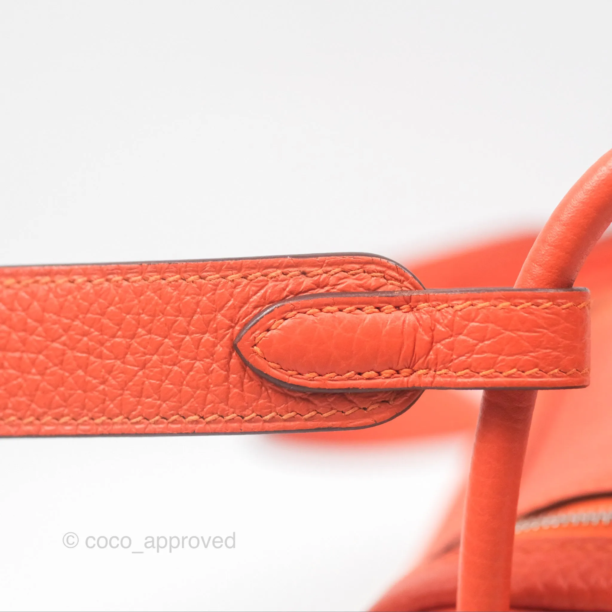 Herms Mini Lindy 20 Orange Poppy 8V Clemence Palladium Hardware