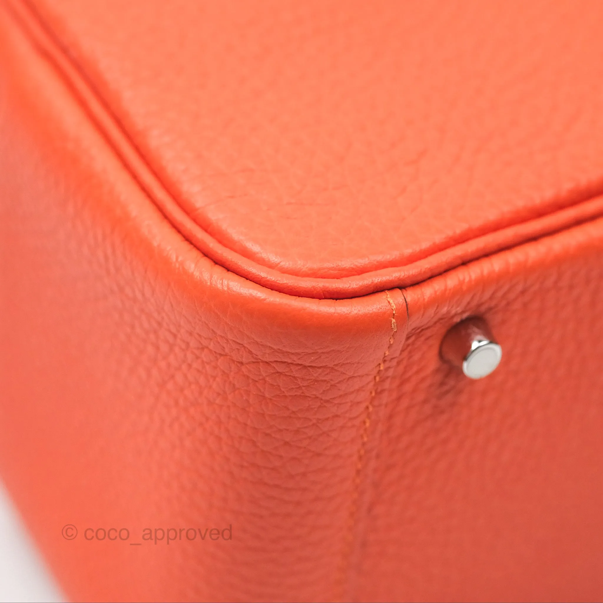 Herms Mini Lindy 20 Orange Poppy 8V Clemence Palladium Hardware