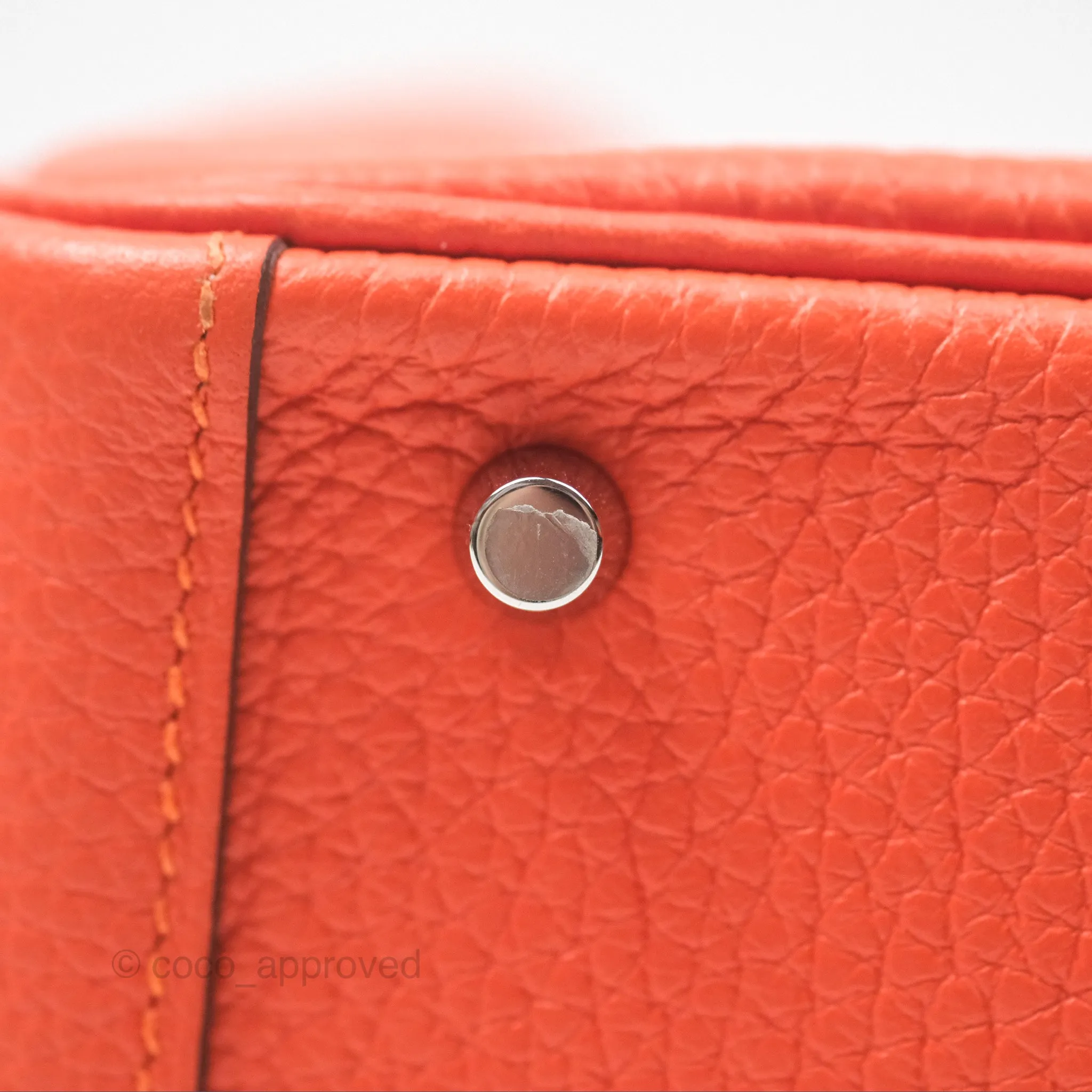 Herms Mini Lindy 20 Orange Poppy 8V Clemence Palladium Hardware