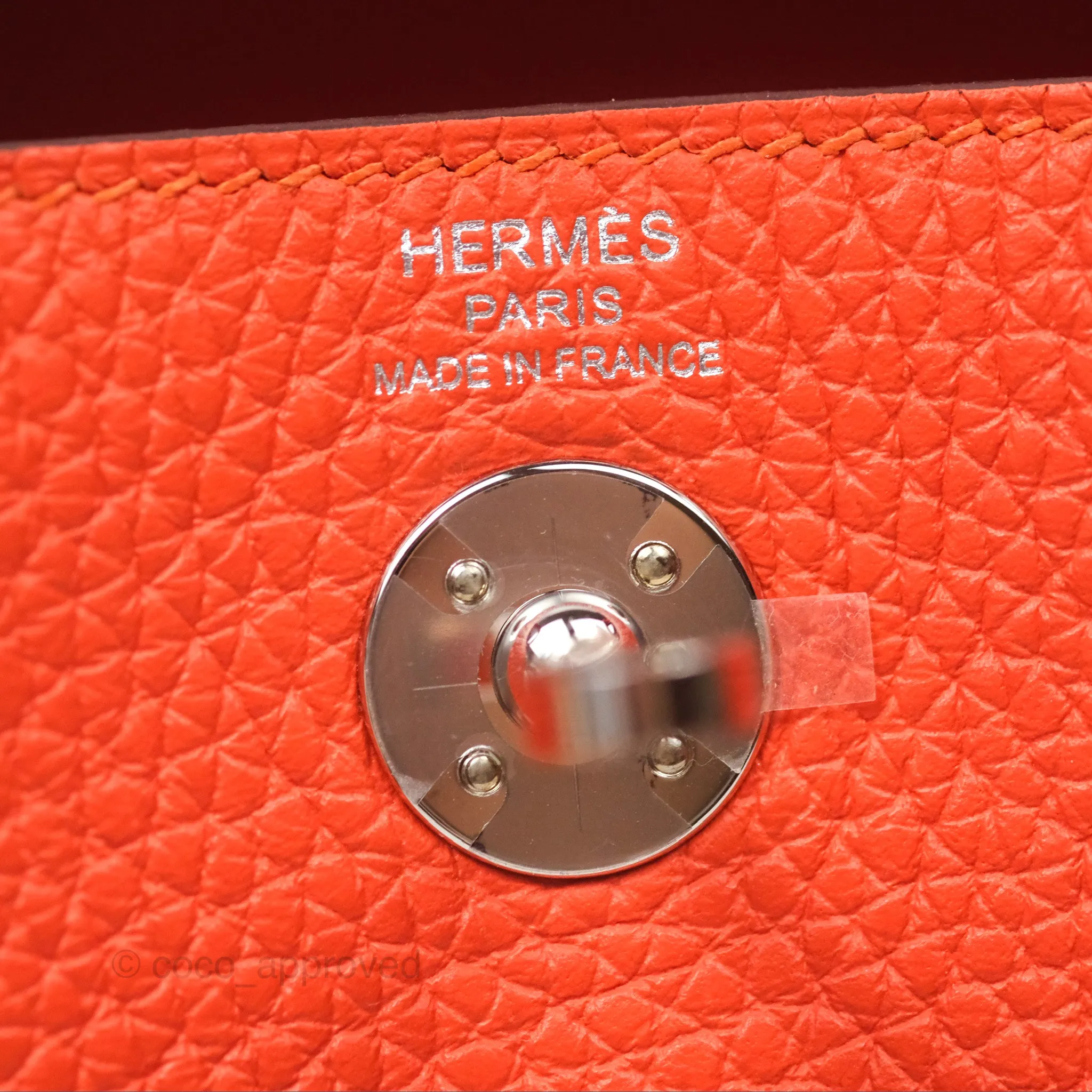 Herms Mini Lindy 20 Orange Poppy 8V Clemence Palladium Hardware