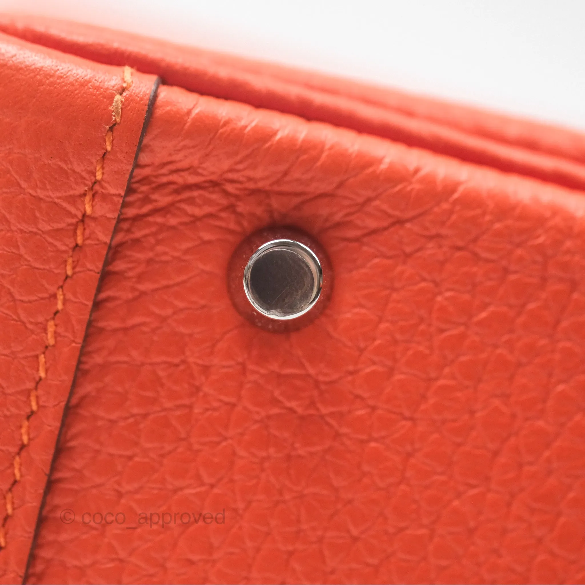 Herms Mini Lindy 20 Orange Poppy 8V Clemence Palladium Hardware