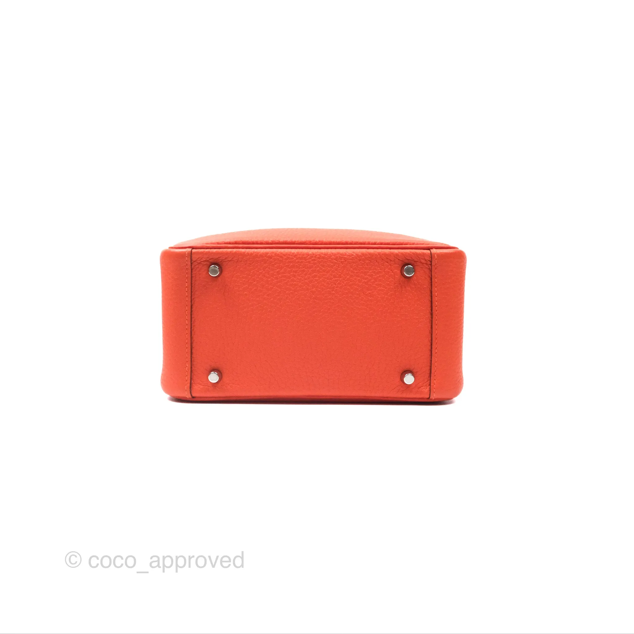 Herms Mini Lindy 20 Orange Poppy 8V Clemence Palladium Hardware