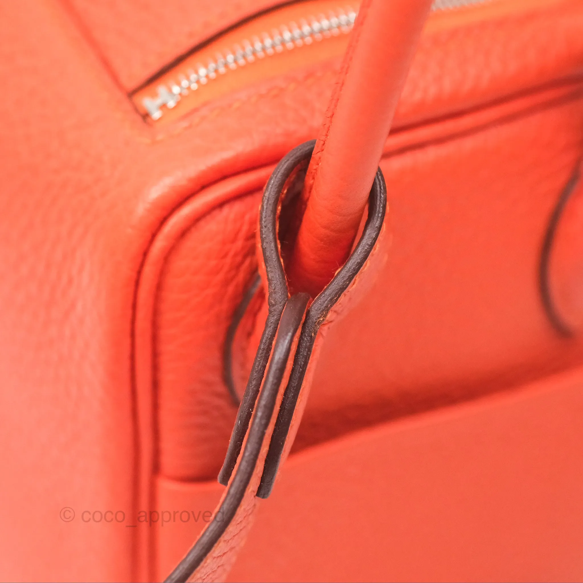Herms Mini Lindy 20 Orange Poppy 8V Clemence Palladium Hardware
