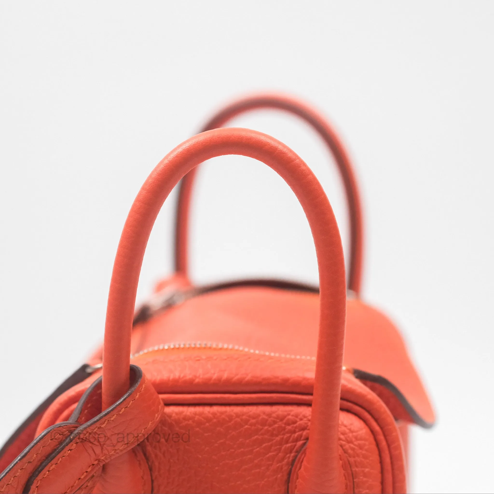 Herms Mini Lindy 20 Orange Poppy 8V Clemence Palladium Hardware