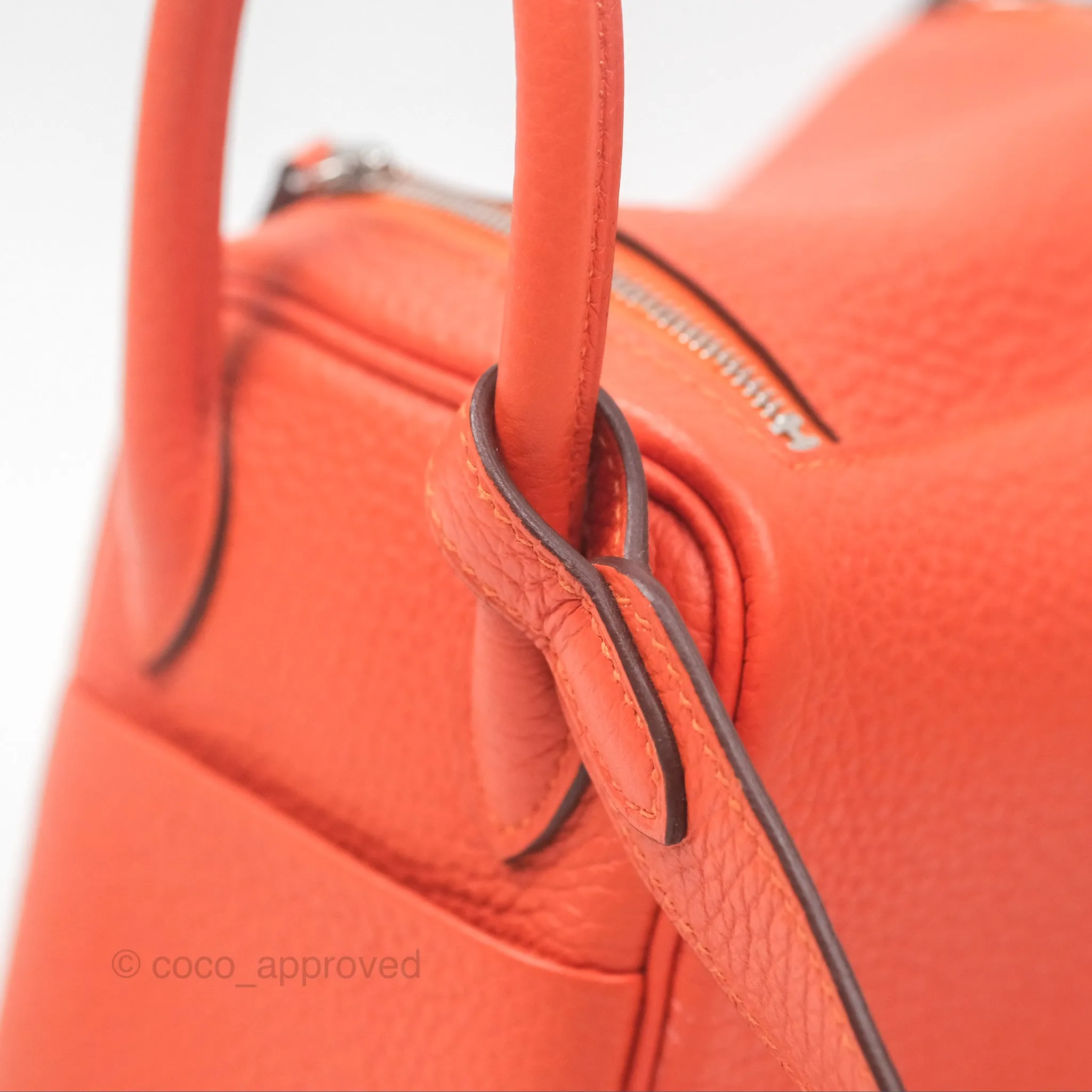 Herms Mini Lindy 20 Orange Poppy 8V Clemence Palladium Hardware