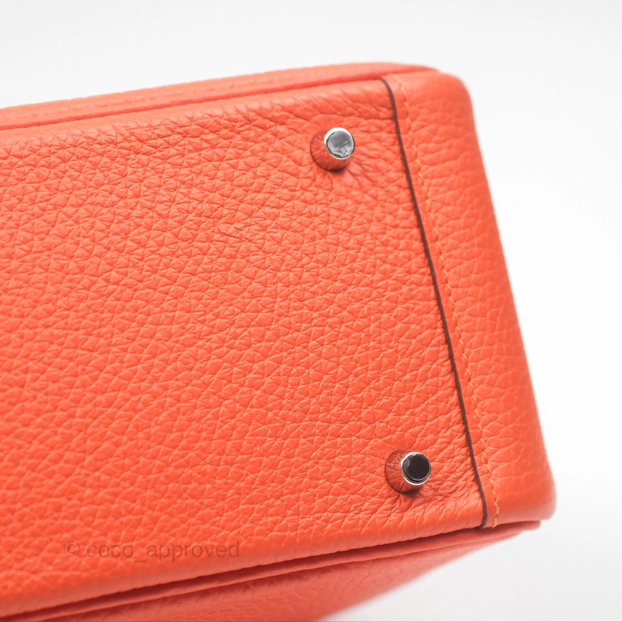 Herms Mini Lindy 20 Orange Poppy 8V Clemence Palladium Hardware