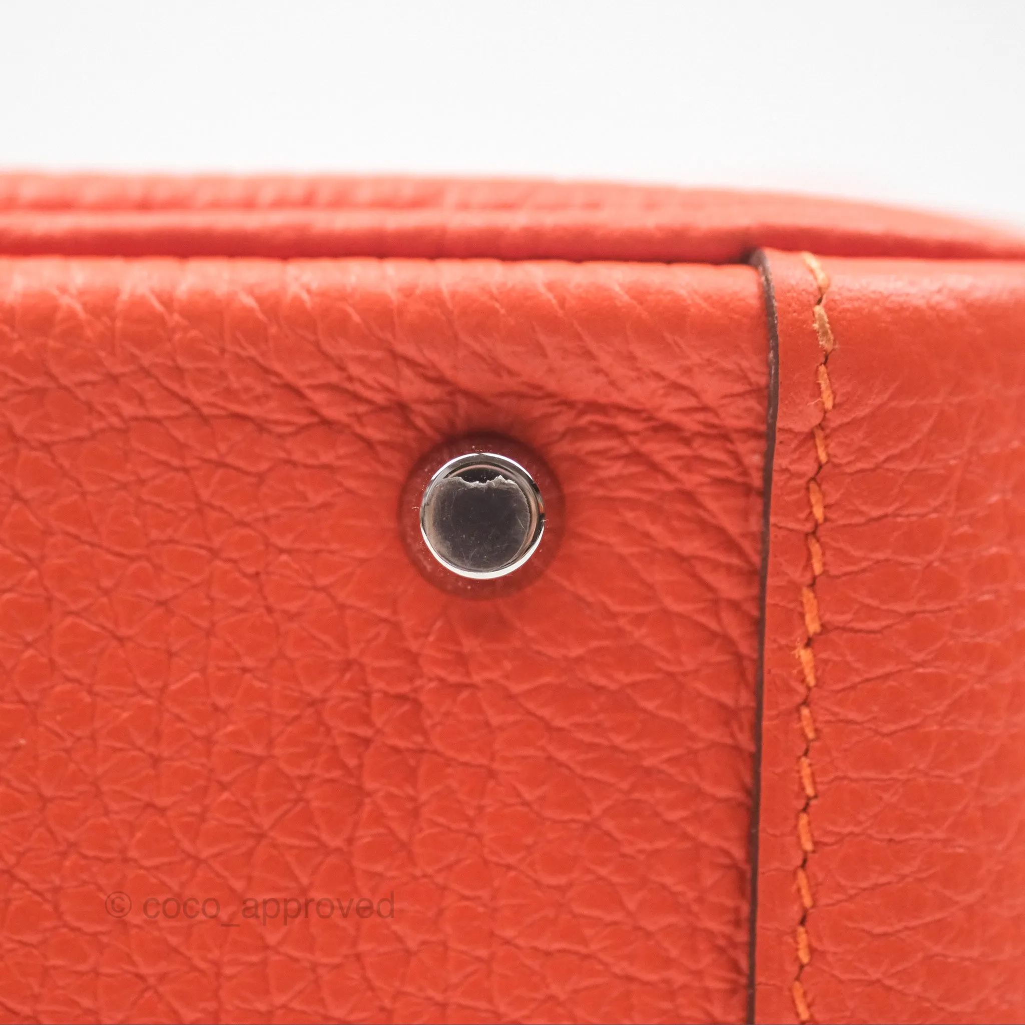 Herms Mini Lindy 20 Orange Poppy 8V Clemence Palladium Hardware