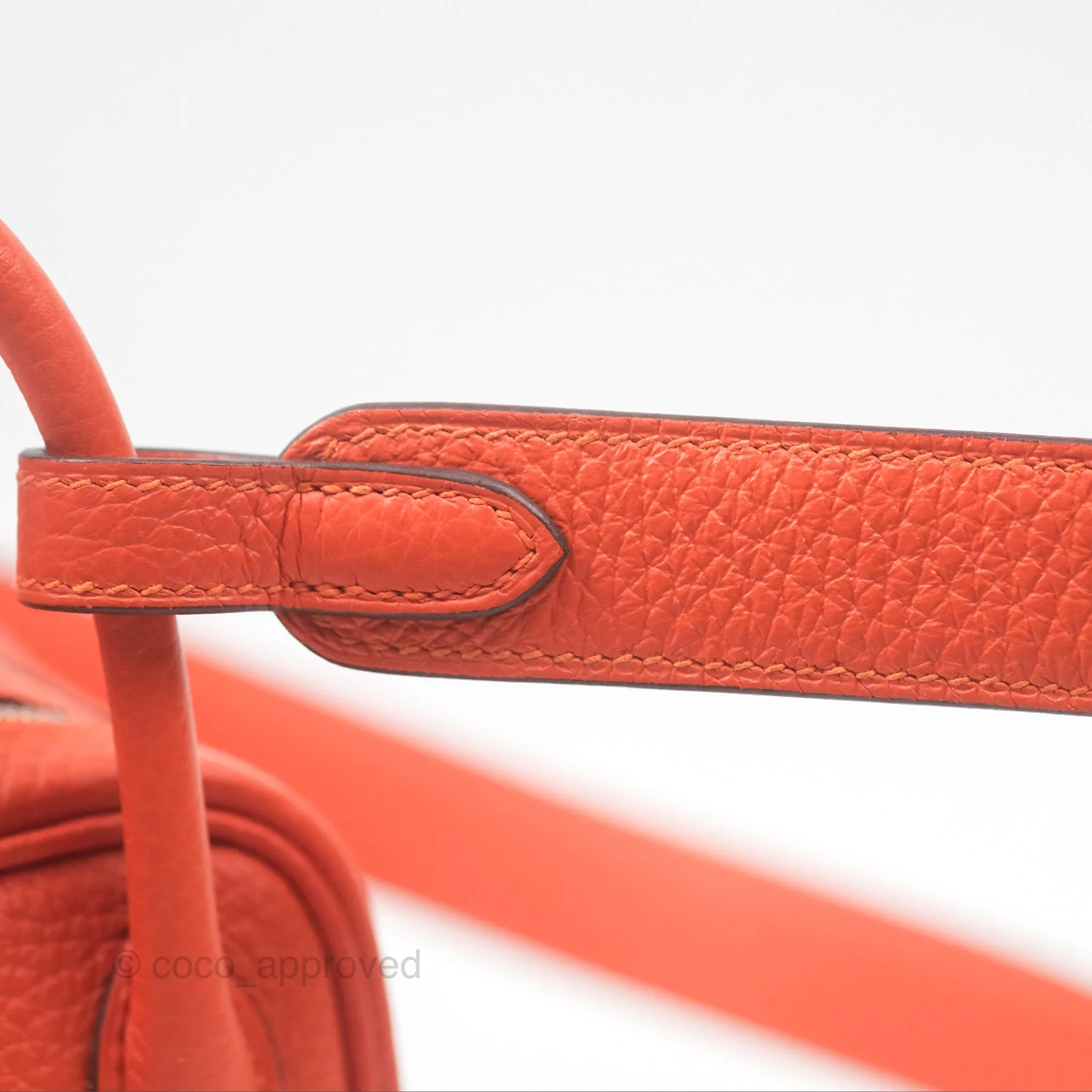 Herms Mini Lindy 20 Orange Poppy 8V Clemence Palladium Hardware