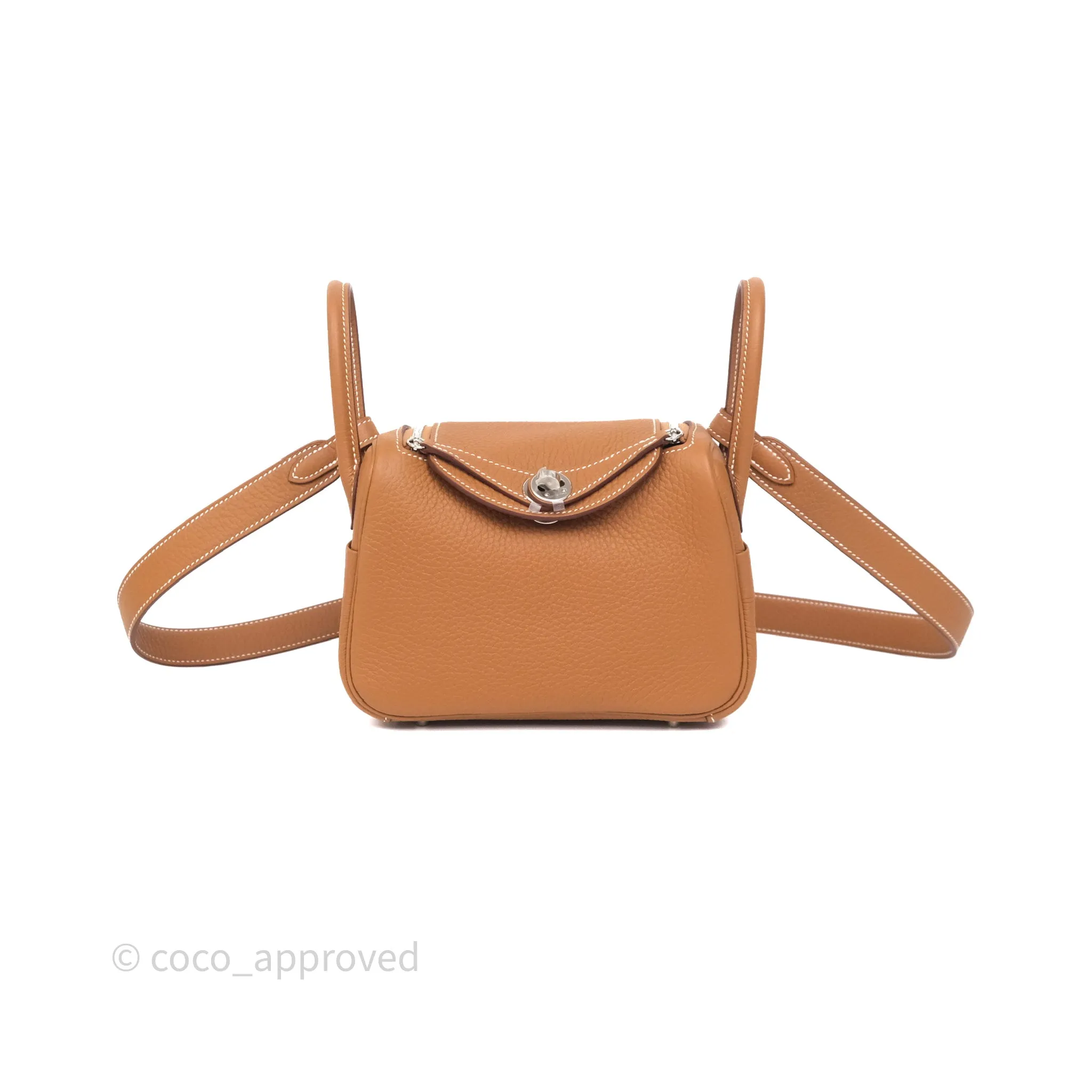 Herms Mini Lindy II 20 Gold 37 Clemence Gold Hardware